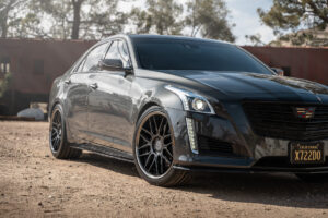 A 2014 Cadillac CTS V Sport on BD-27 Satin Black with Black Chrome Lip Wheels