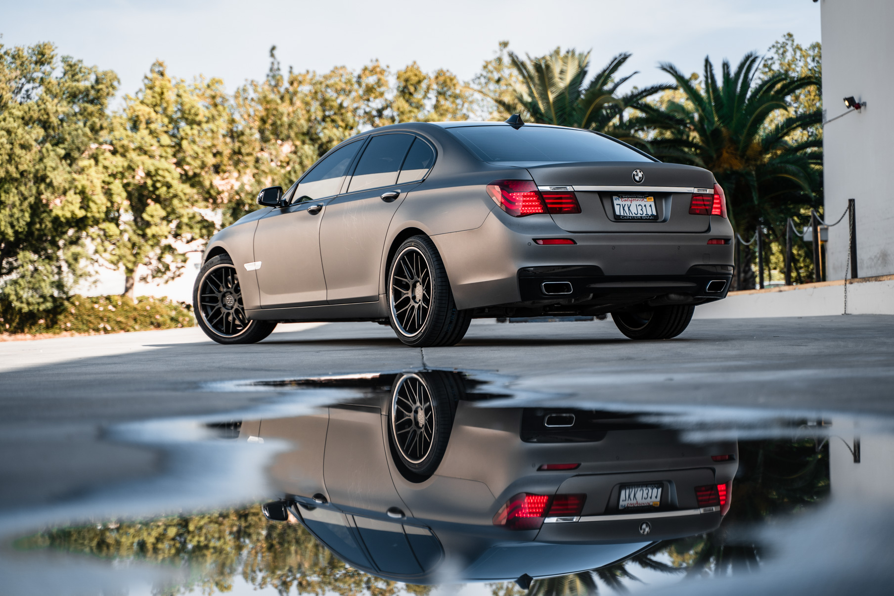 A 2015 BMW 7 Series on Blaque Diamond BD-27 Satin Black Wheels