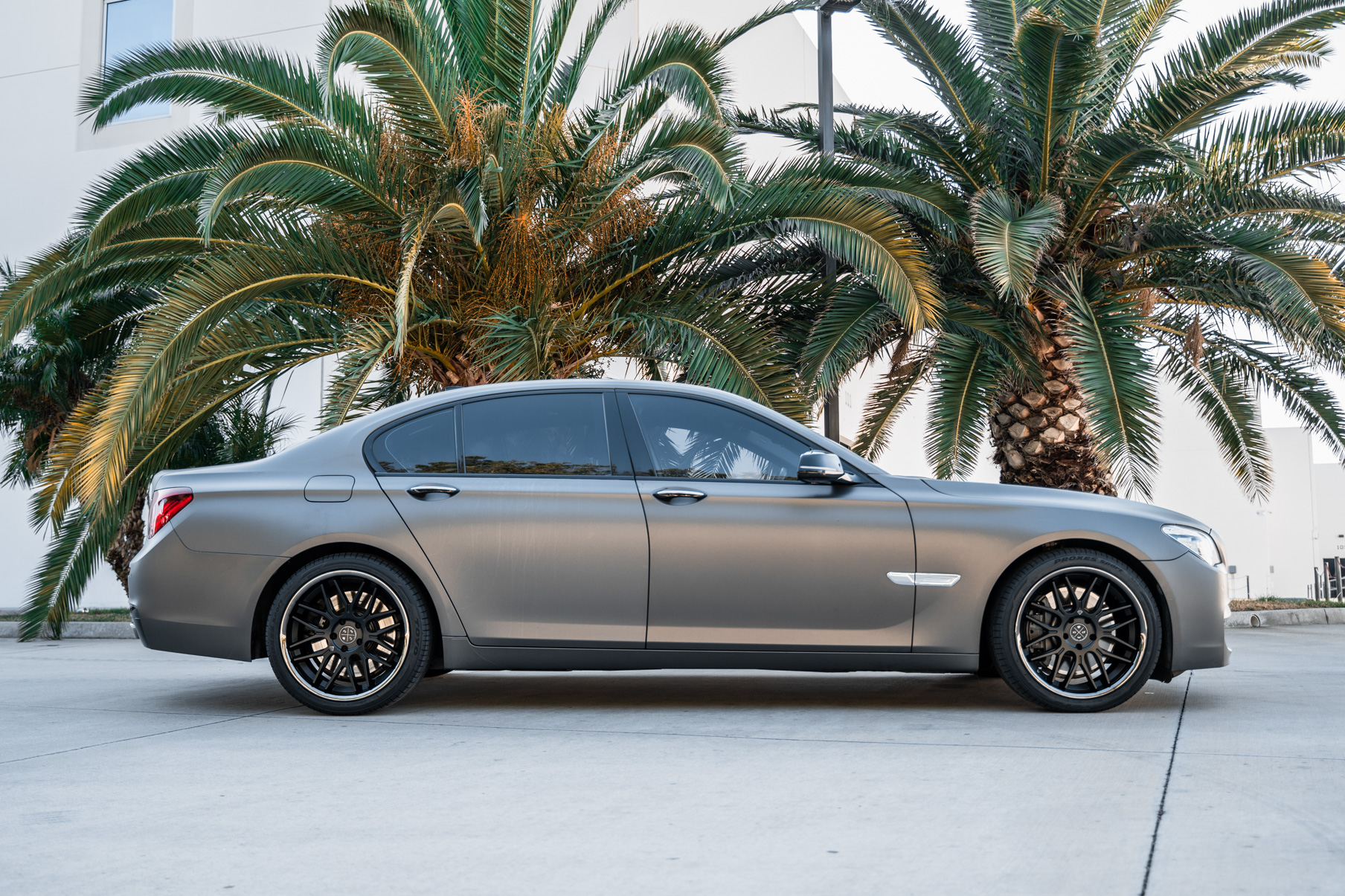 A 2015 BMW 7 Series on Blaque Diamond BD-27 Satin Black Wheels