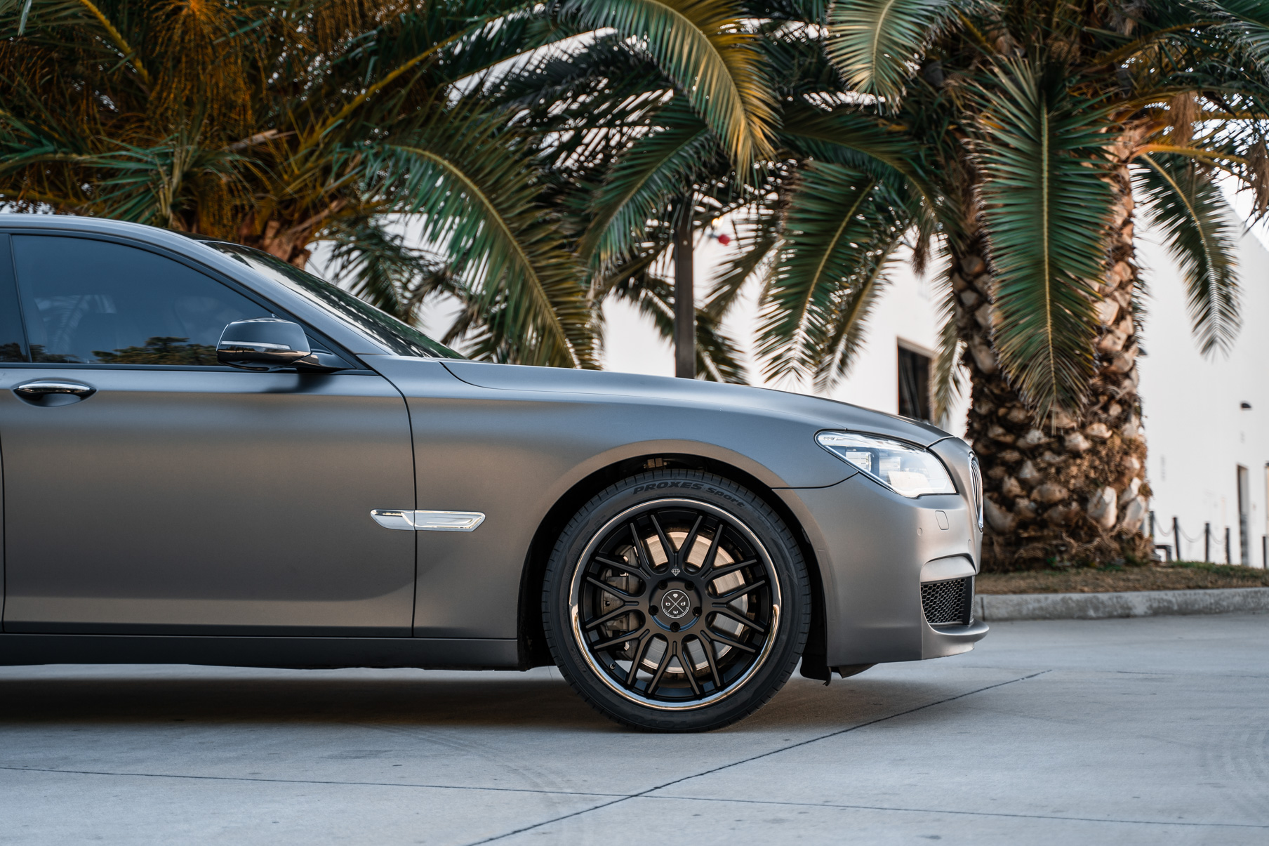 A 2015 BMW 7 Series on Blaque Diamond BD-27 Satin Black Wheels