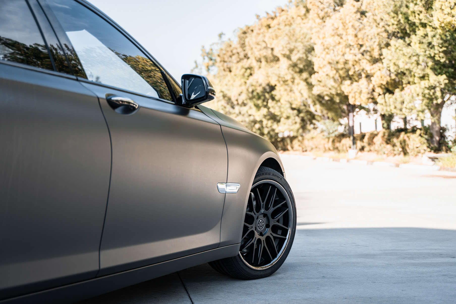 A 2015 BMW 7 Series on Blaque Diamond BD-27 Satin Black Wheels