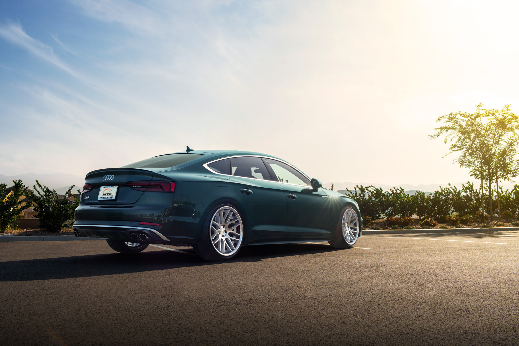 A 2018 Audi S5 Sportback on Blaque Diamond BD-27 Brushed Silver Wheels