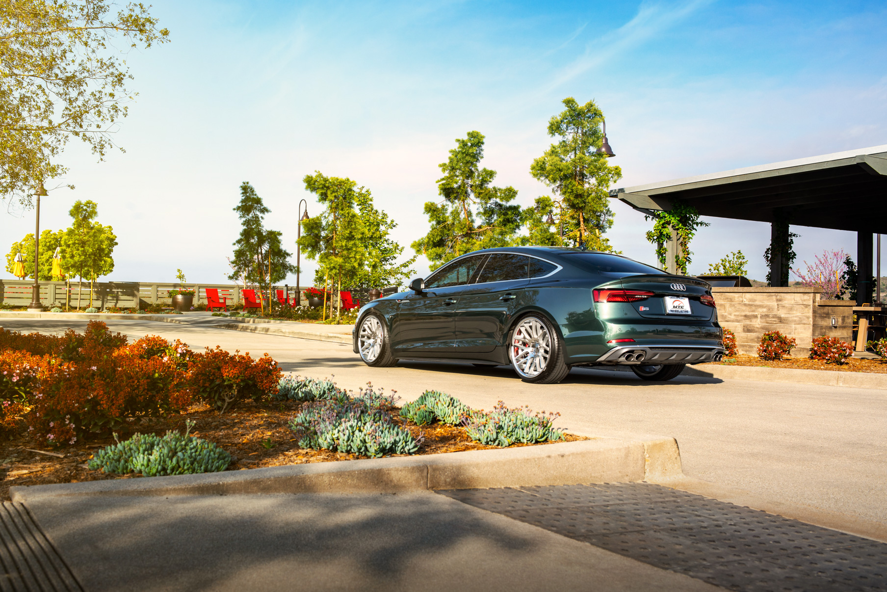 A 2018 Audi S5 Sportback on Blaque Diamond BD-27 Brushed Silver Wheels