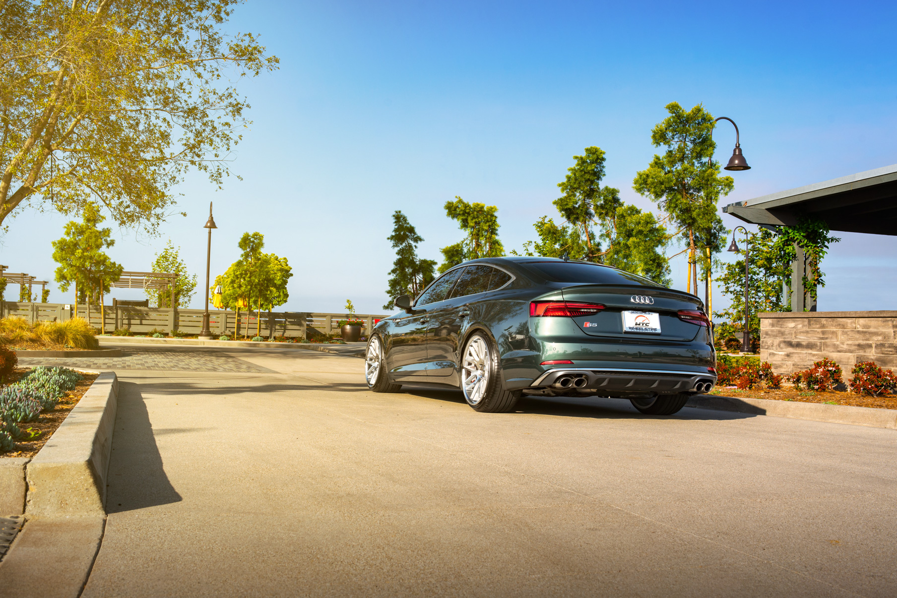 A 2018 Audi S5 Sportback on Blaque Diamond BD-27 Brushed Silver Wheels