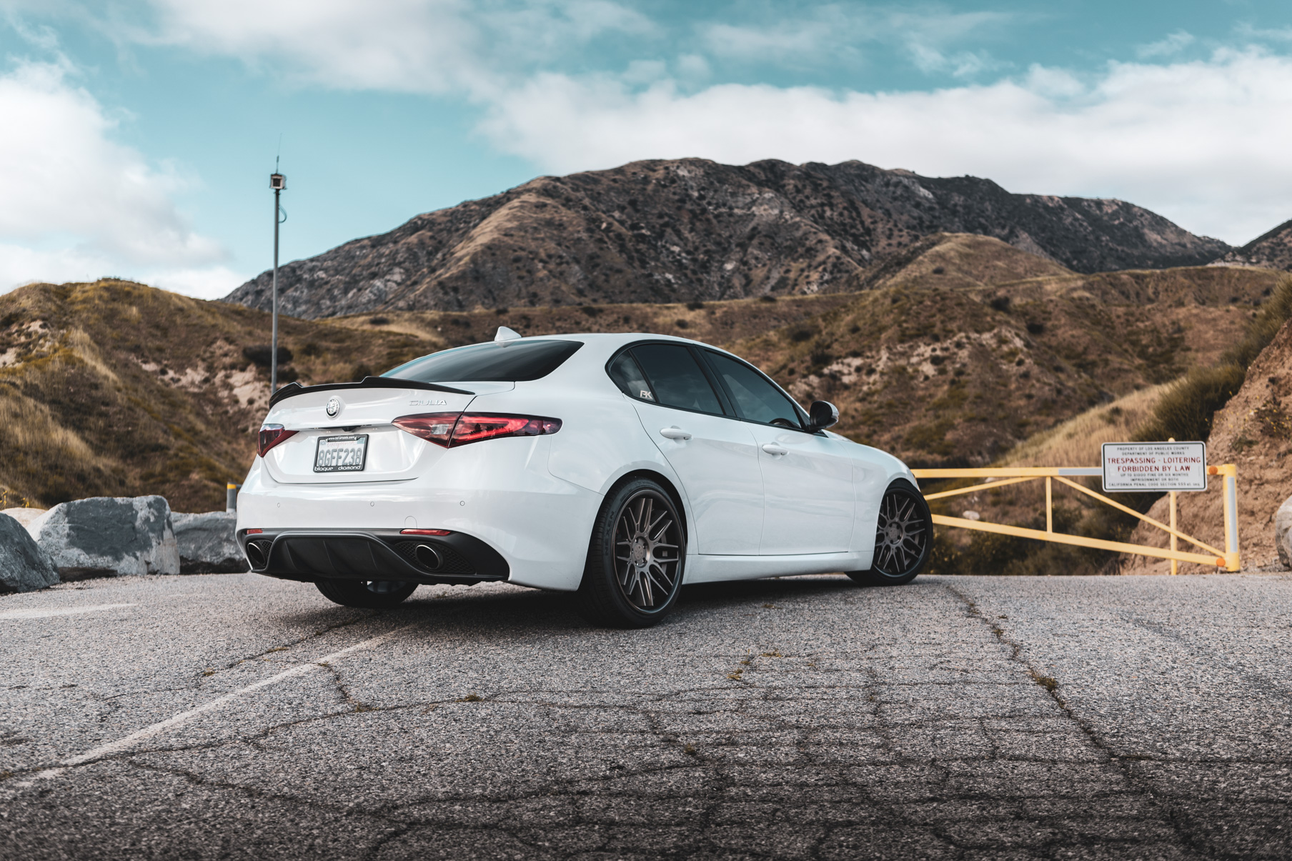 A 2019 Romeo Giulia on Blaque Diamond BD-27 Bronze Wheels