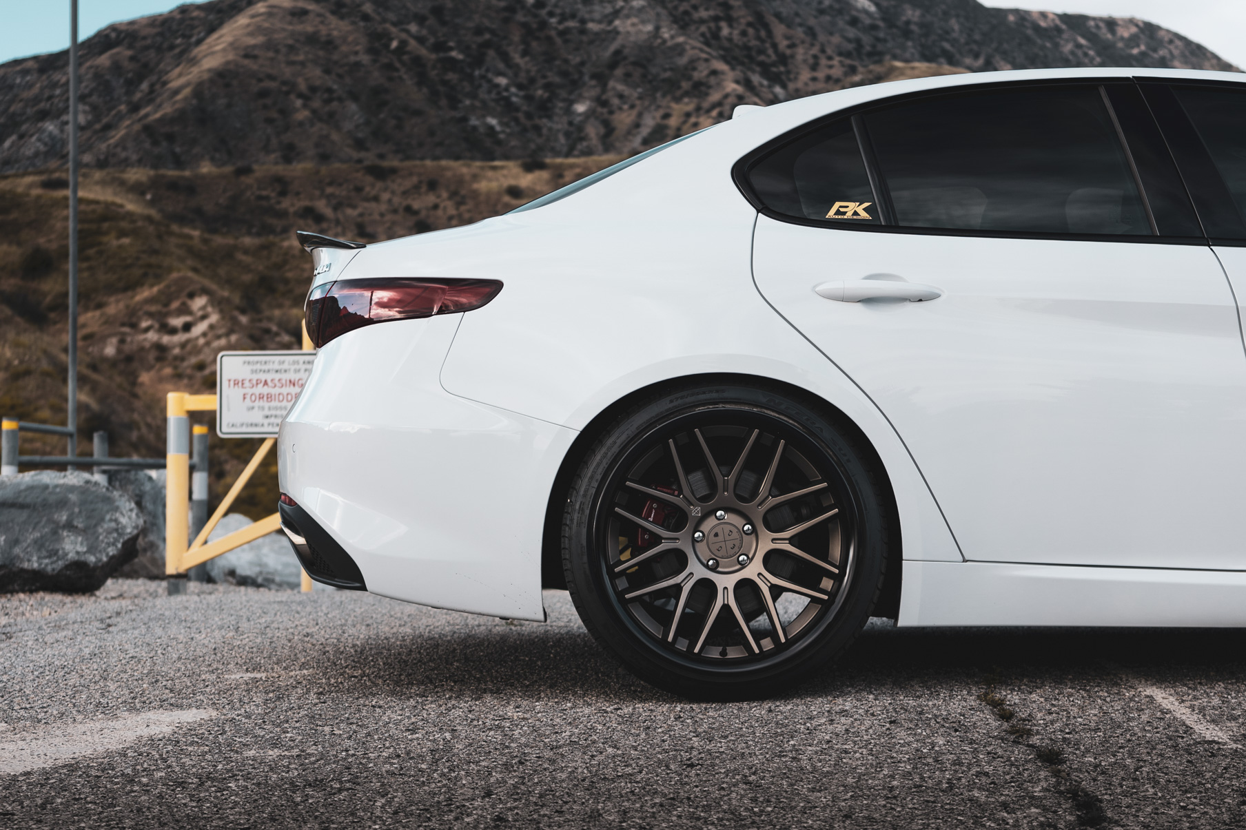 A 2019 Romeo Giulia on Blaque Diamond BD-27 Bronze Wheels