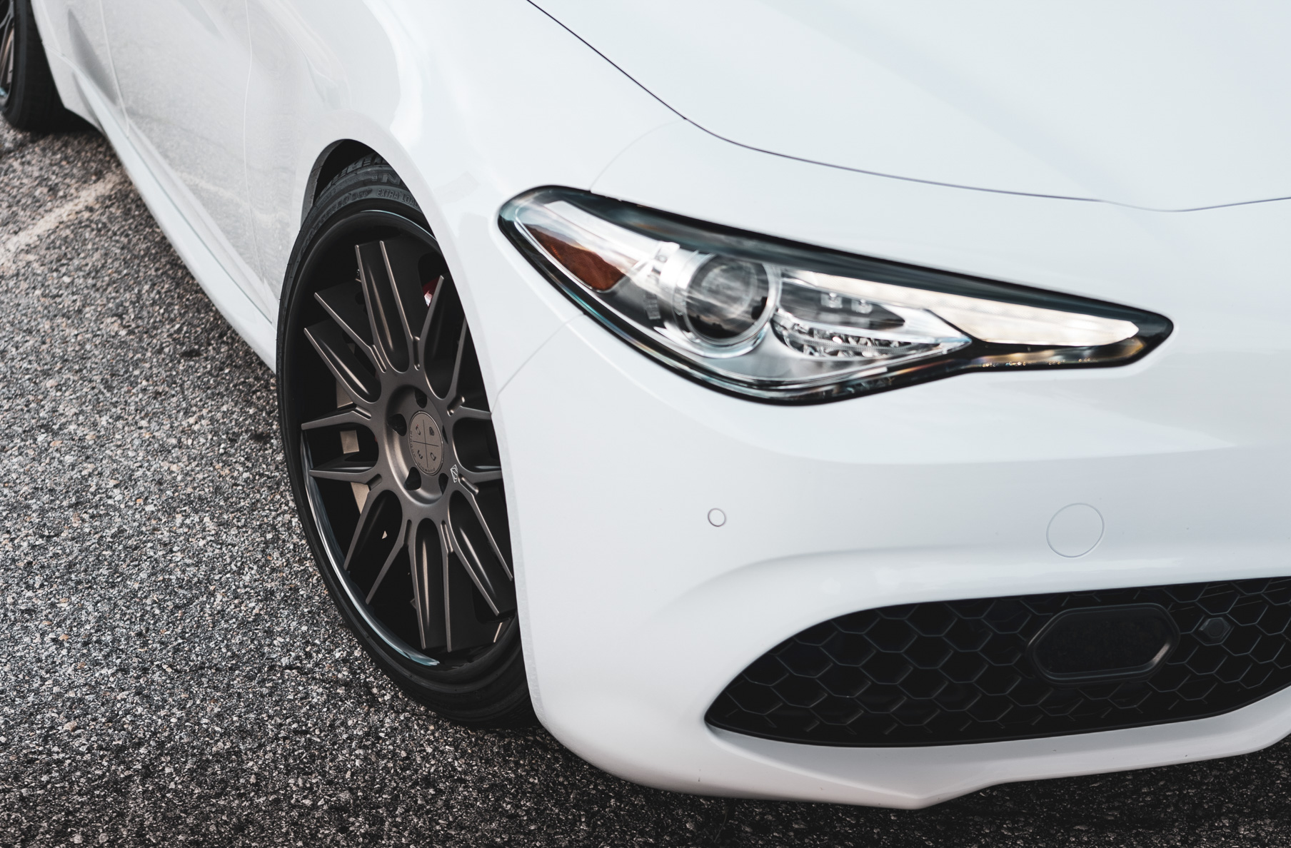 A 2019 Romeo Giulia on Blaque Diamond BD-27 Bronze Wheels