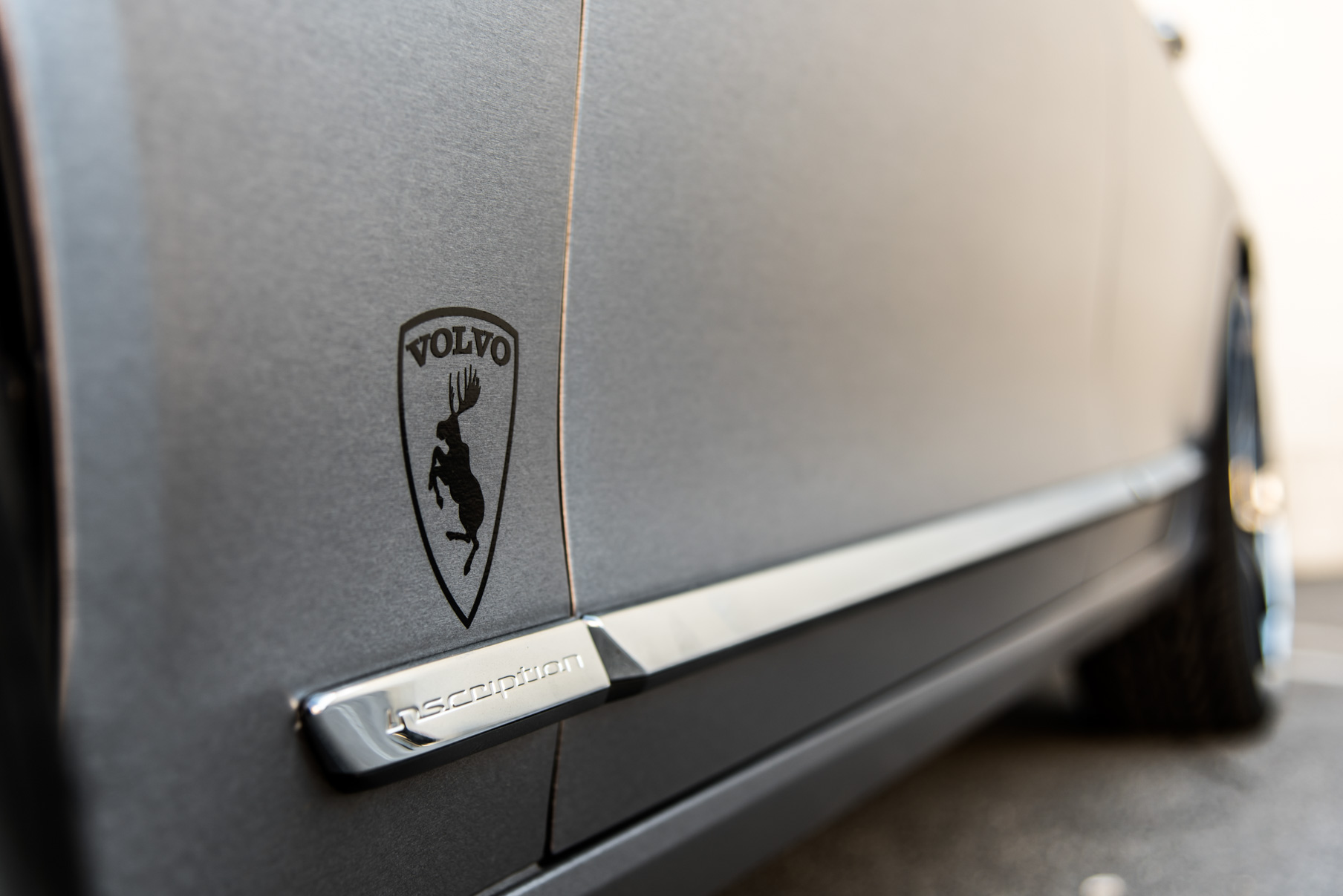 A Brushed Grey 2017 Volvo S90 on Blaque Diamond BD-23 Black Chrome with SS Lip Wheels