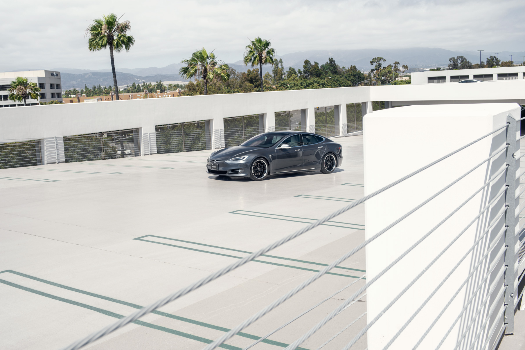 A 2017 Tesla Model S 100D on Blaque Diamond BD-23 20 Inch Gloss Black Wheels