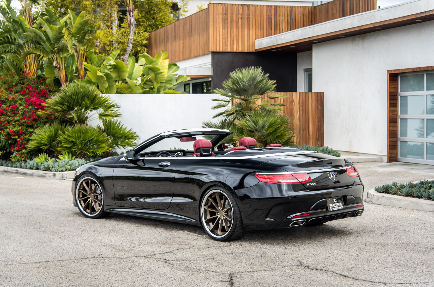 A Black 2016 Mercedes-Benz S550 on Blaque Diamond BD-23 20 inch Bronze Wheels