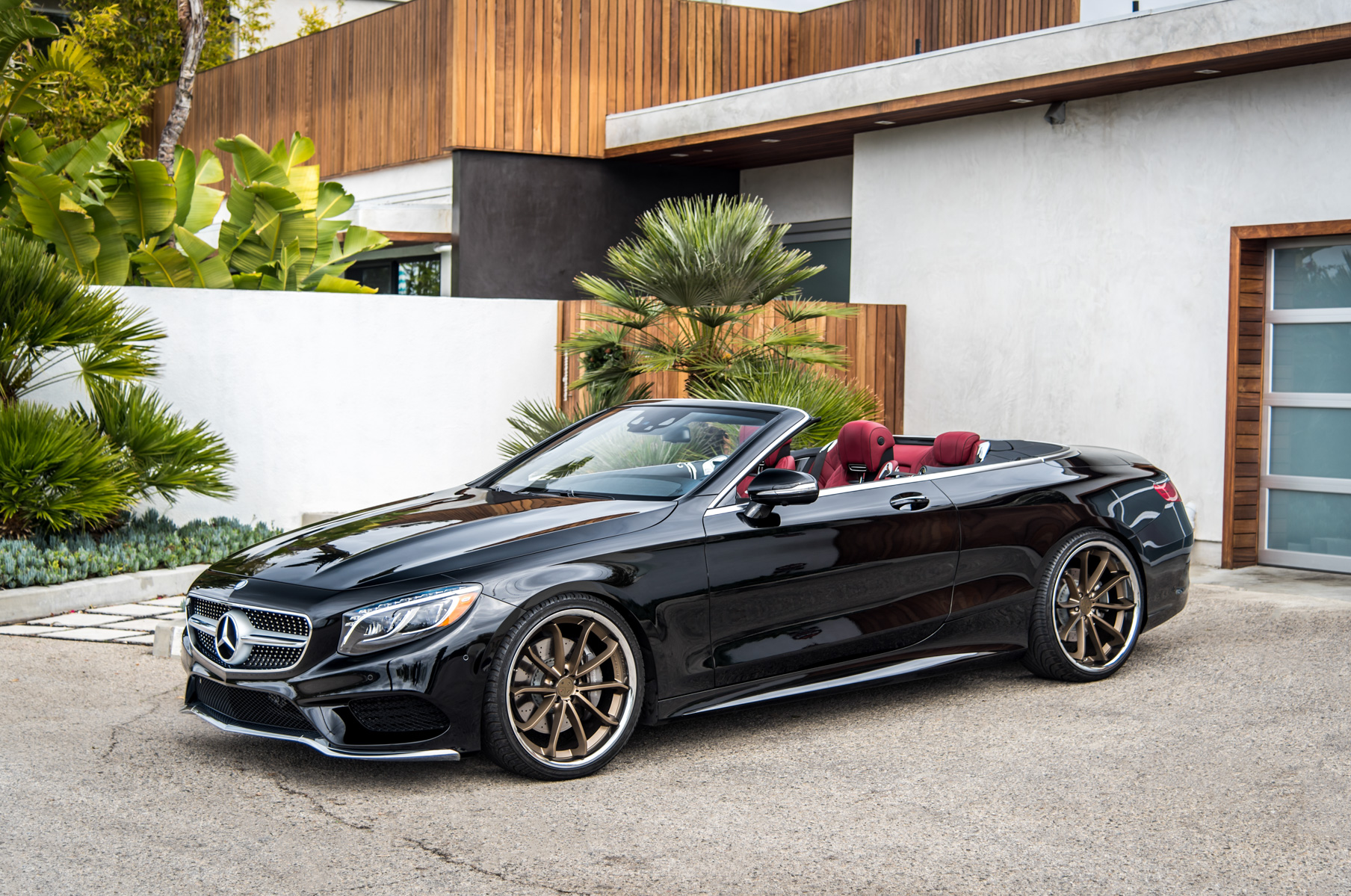 A Black 2016 Mercedes-Benz S550 on Blaque Diamond BD-23 20 inch Bronze Wheels