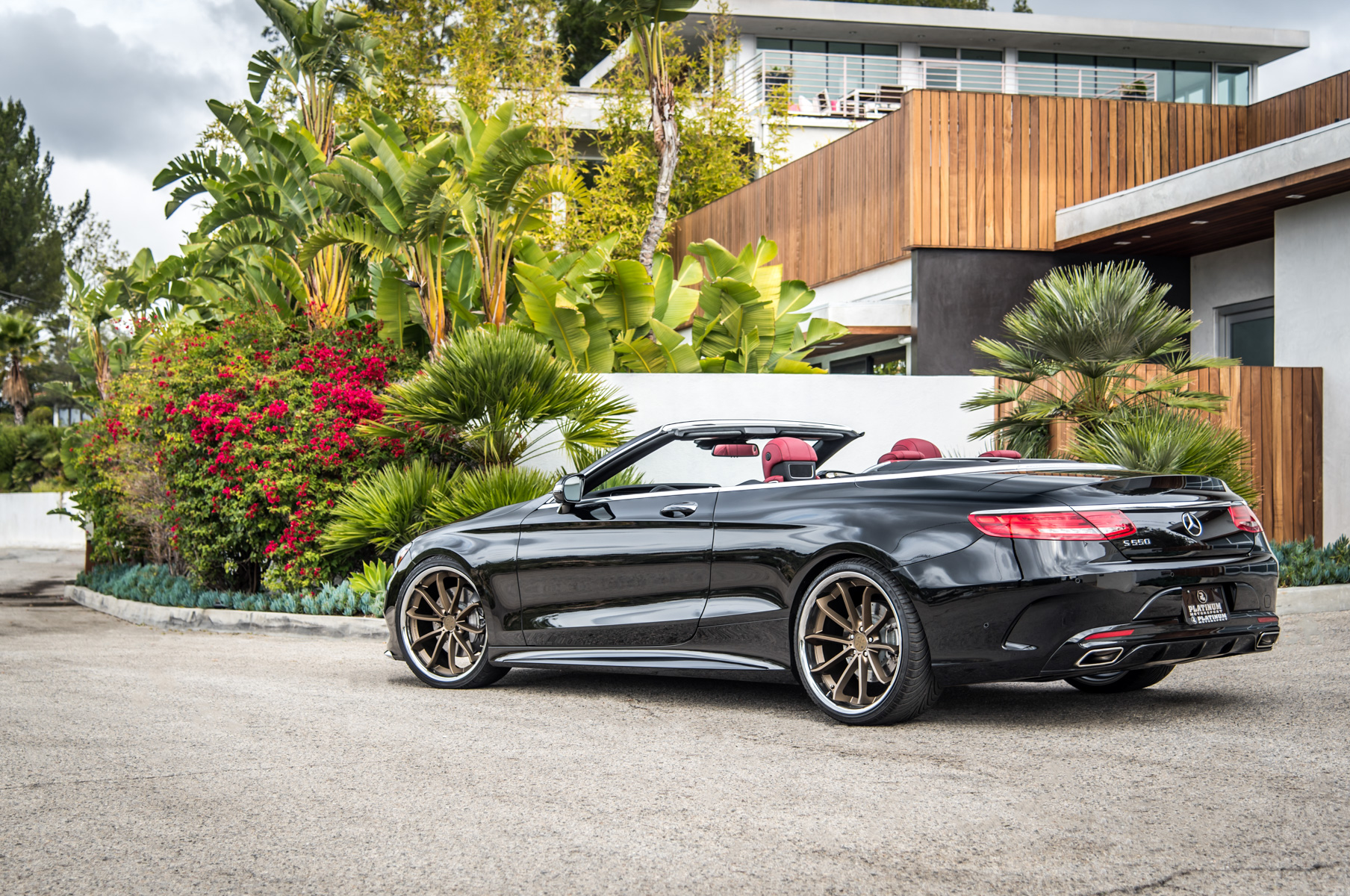 A Black 2016 Mercedes-Benz S550 on Blaque Diamond BD-23 20 inch Bronze Wheels