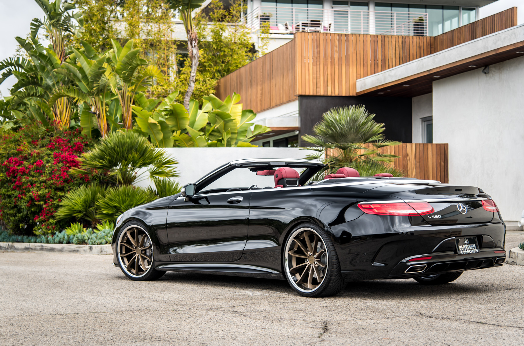 A Black 2016 Mercedes-Benz S550 on Blaque Diamond BD-23 20 inch Bronze Wheels