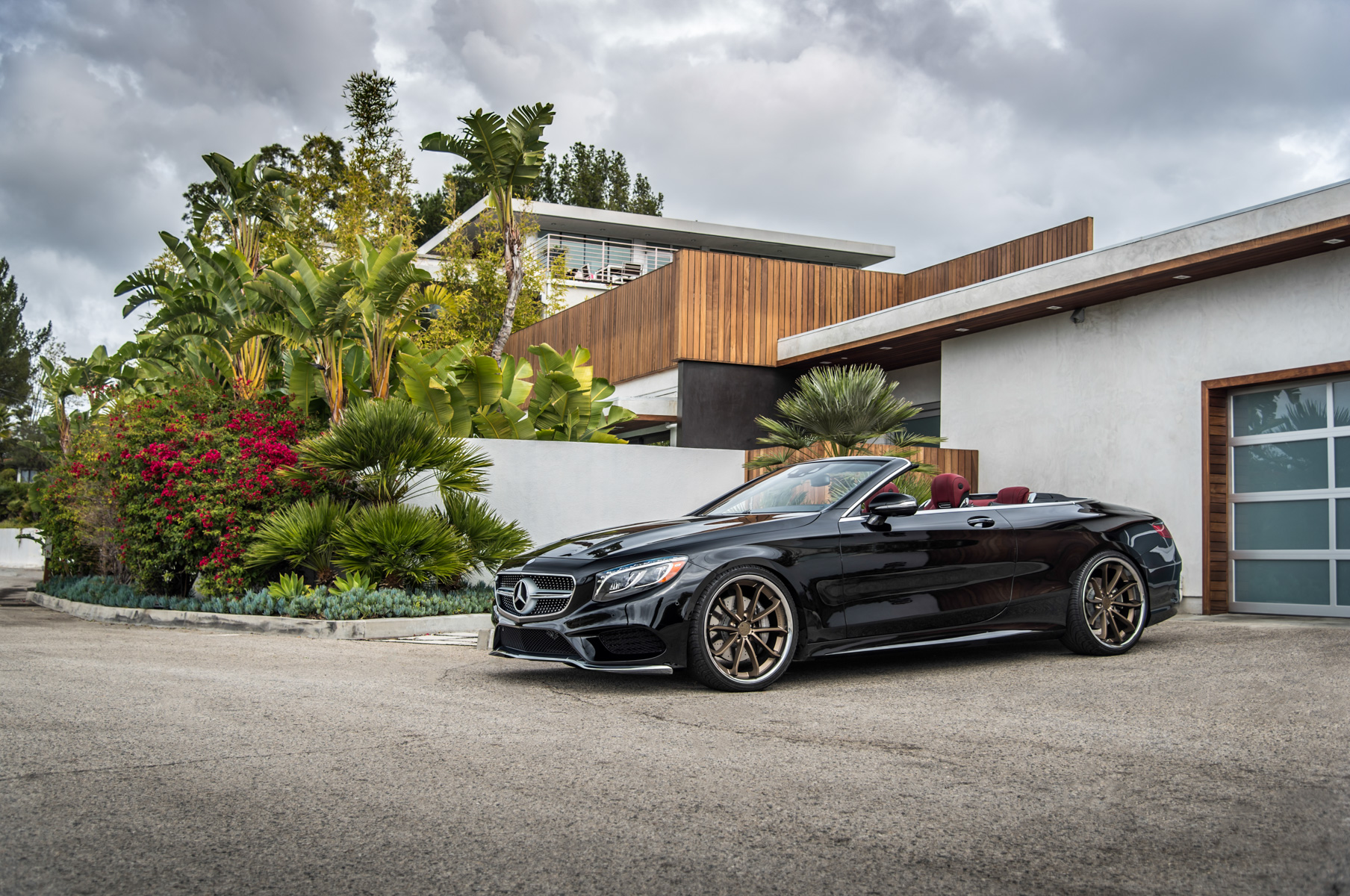 A Black 2016 Mercedes-Benz S550 on Blaque Diamond BD-23 20 inch Bronze Wheels