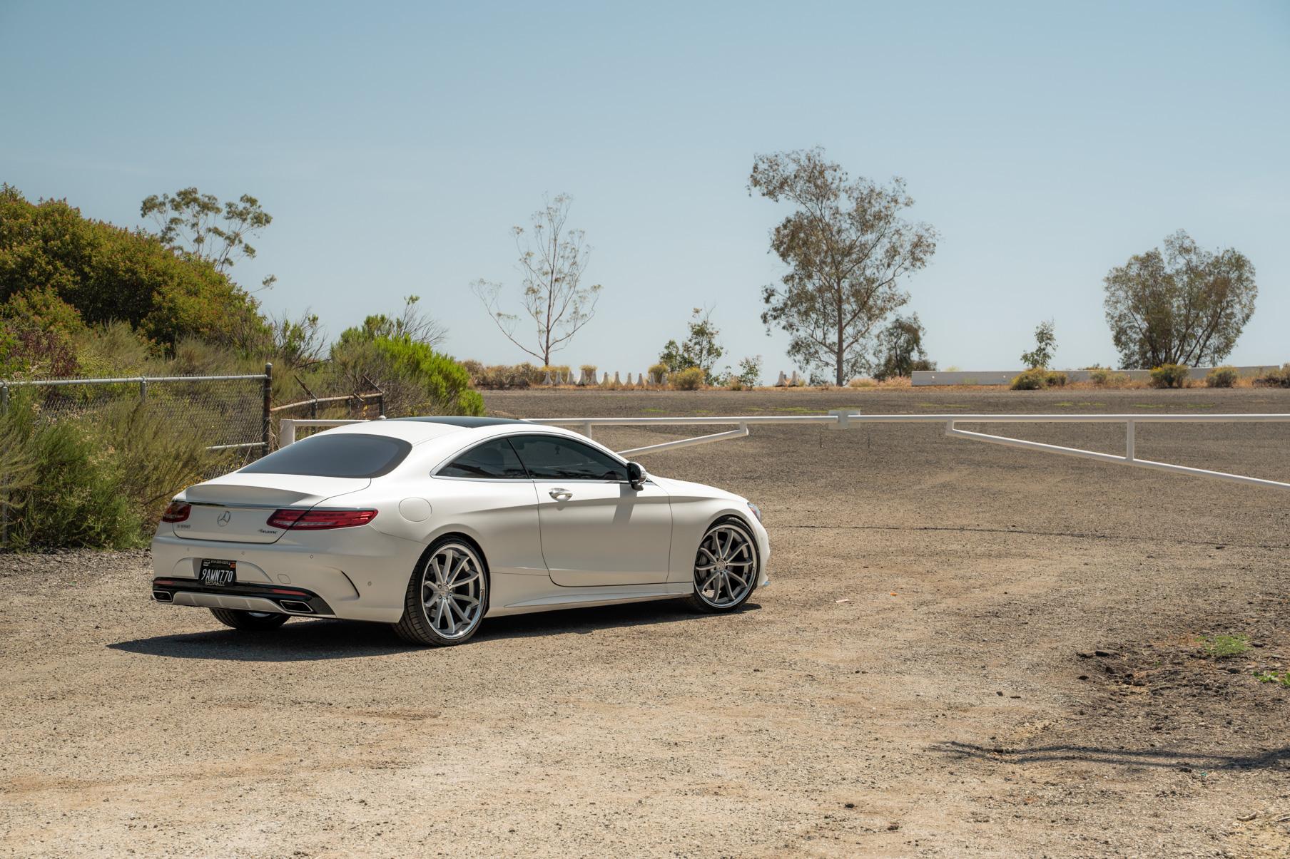 A 2015 Mercedes-Benz S550 on Blaque Diamond BD-F23 Gloss Silver with Chrome Lip Wheels