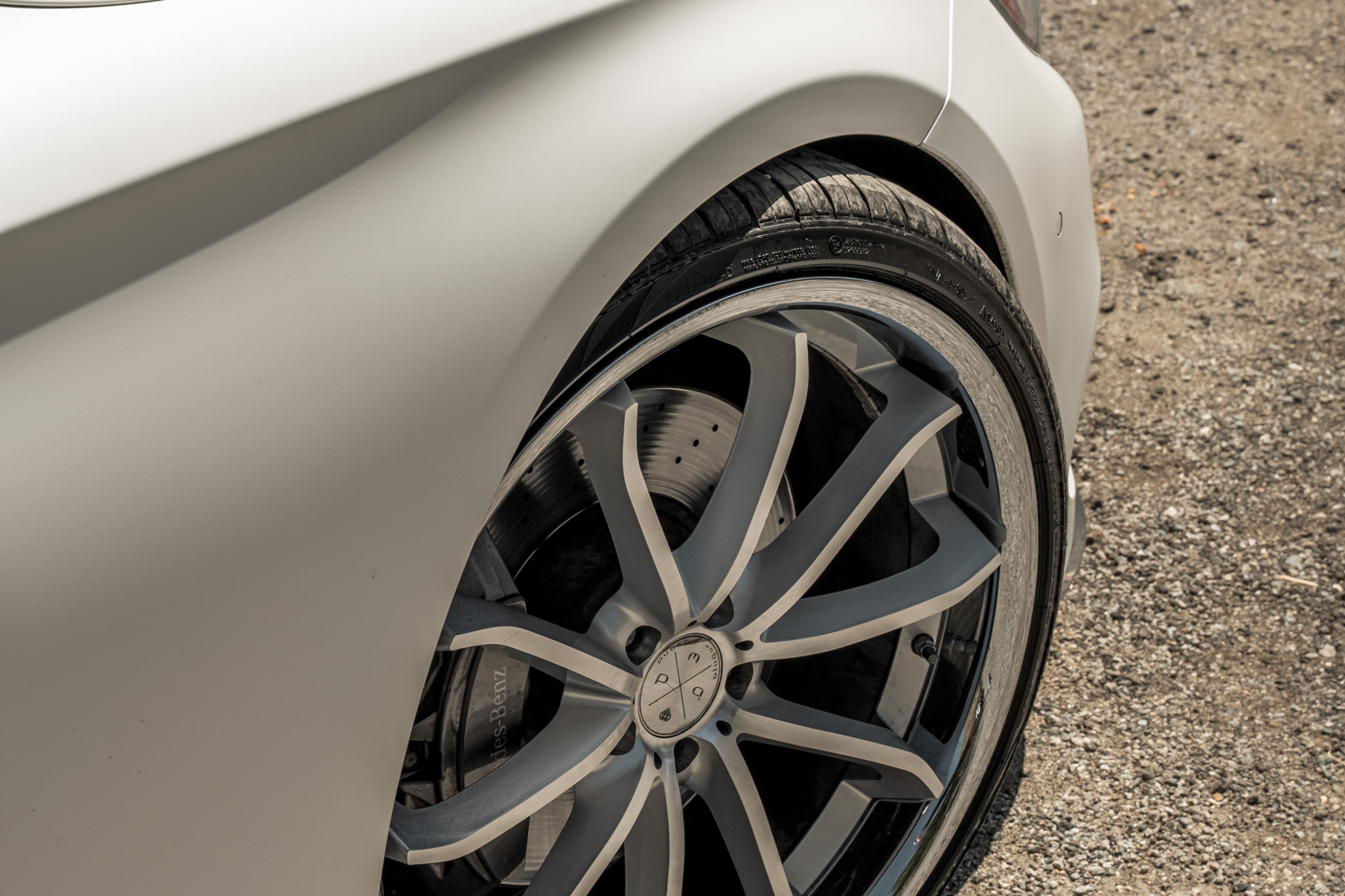 A 2015 Mercedes-Benz S550 on Blaque Diamond BD-F23 Gloss Silver with Chrome Lip Wheels
