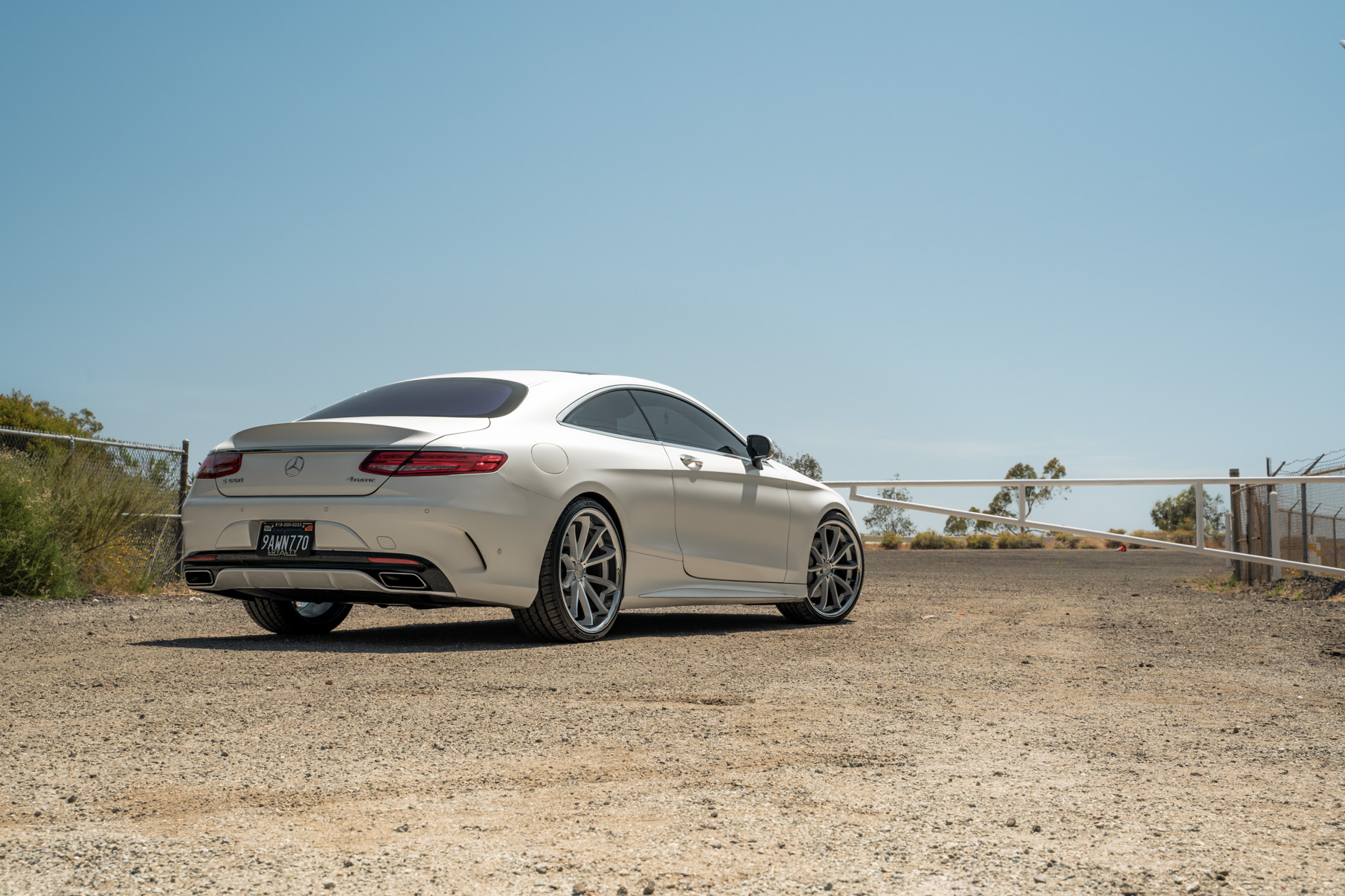 A 2015 Mercedes-Benz S550 on Blaque Diamond BD-F23 Gloss Silver with Chrome Lip Wheels