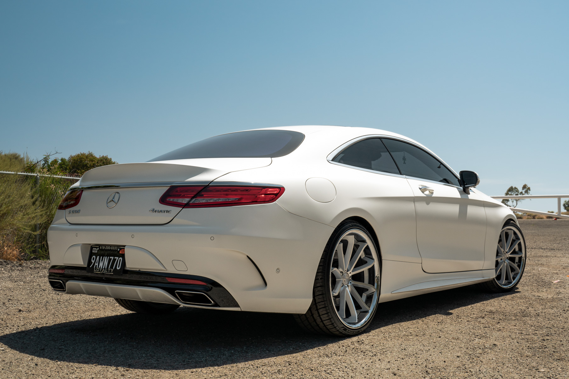 A 2015 Mercedes-Benz S550 on Blaque Diamond BD-F23 Gloss Silver with Chrome Lip Wheels