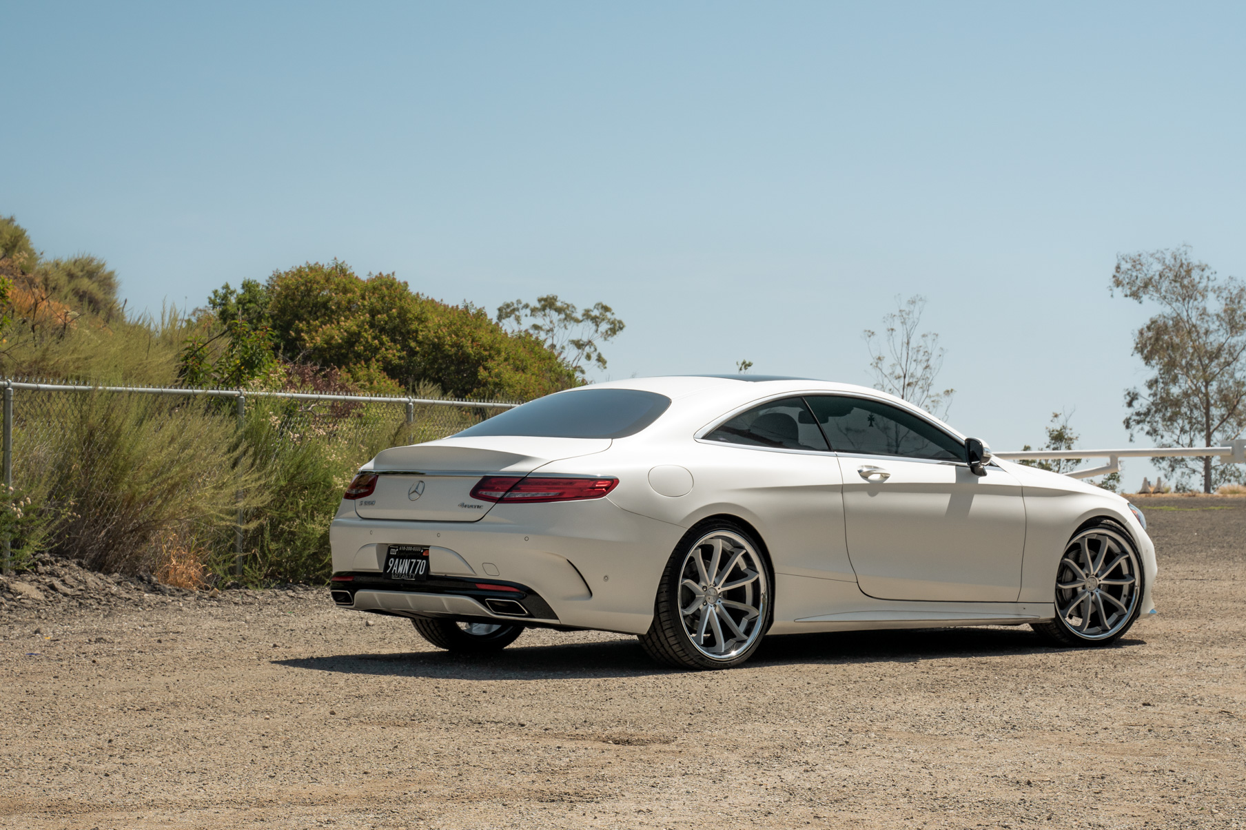 A 2015 Mercedes-Benz S550 on Blaque Diamond BD-F23 Gloss Silver with Chrome Lip Wheels