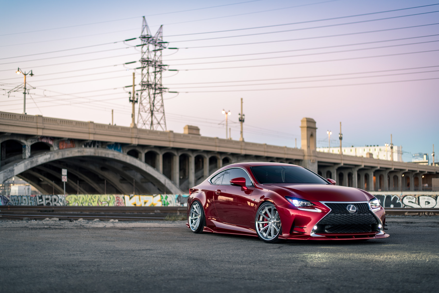 A Lexus RC350 on Blaque Diamond Machined Silver Wheels