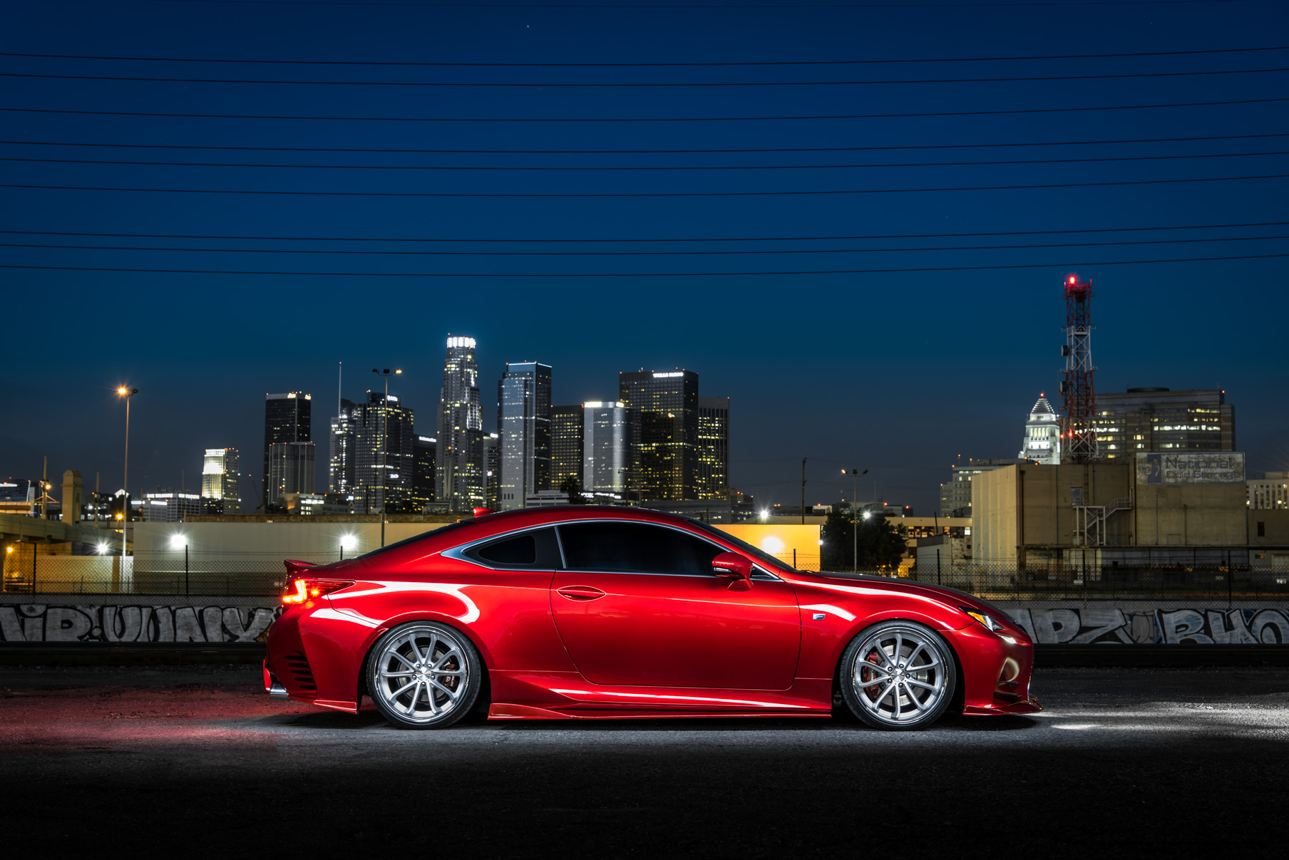A Lexus RC350 on Blaque Diamond Machined Silver Wheels