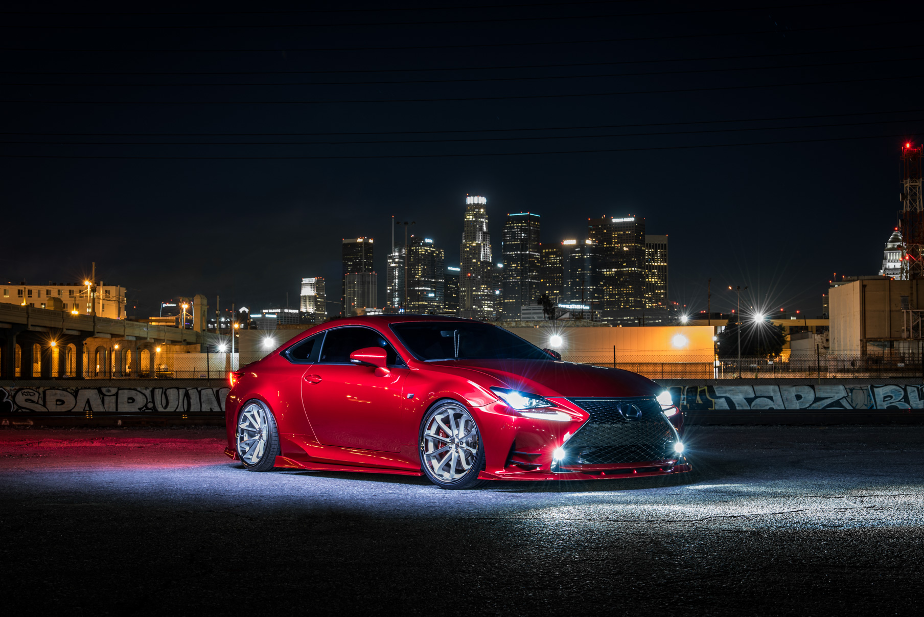 A Lexus RC350 on Blaque Diamond Machined Silver Wheels