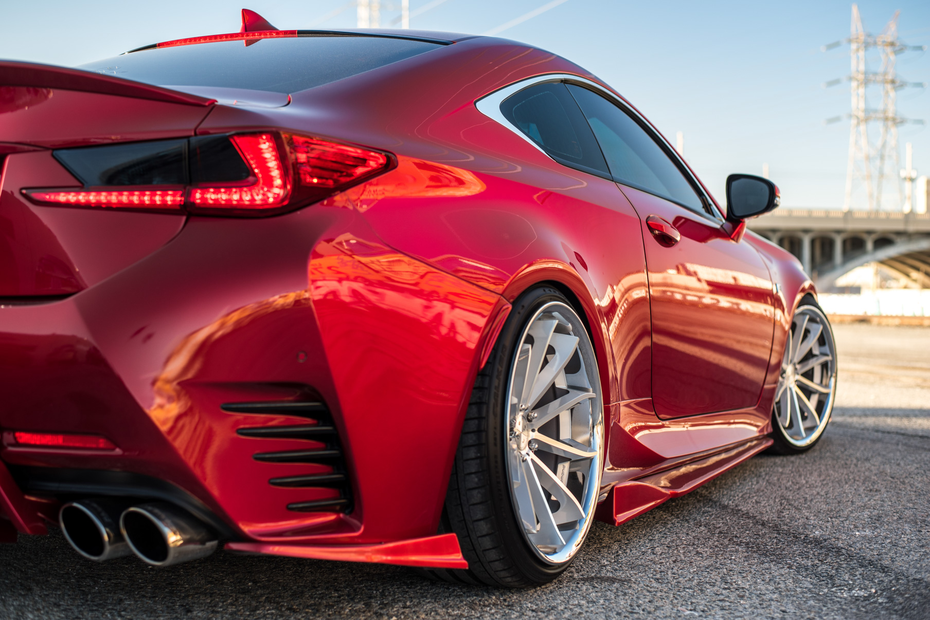 A Lexus RC350 on Blaque Diamond Machined Silver Wheels