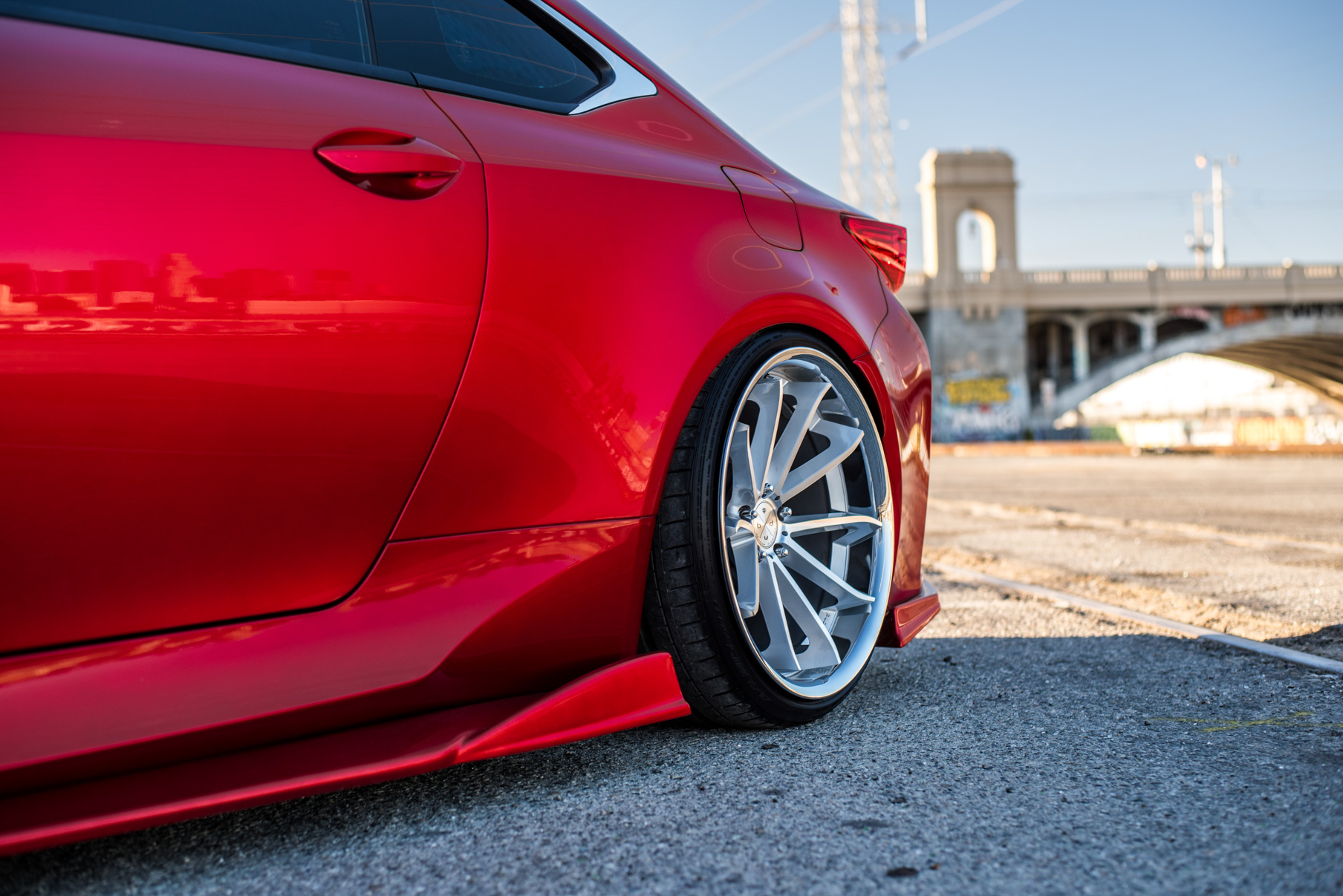 A Lexus RC350 on Blaque Diamond Machined Silver Wheels