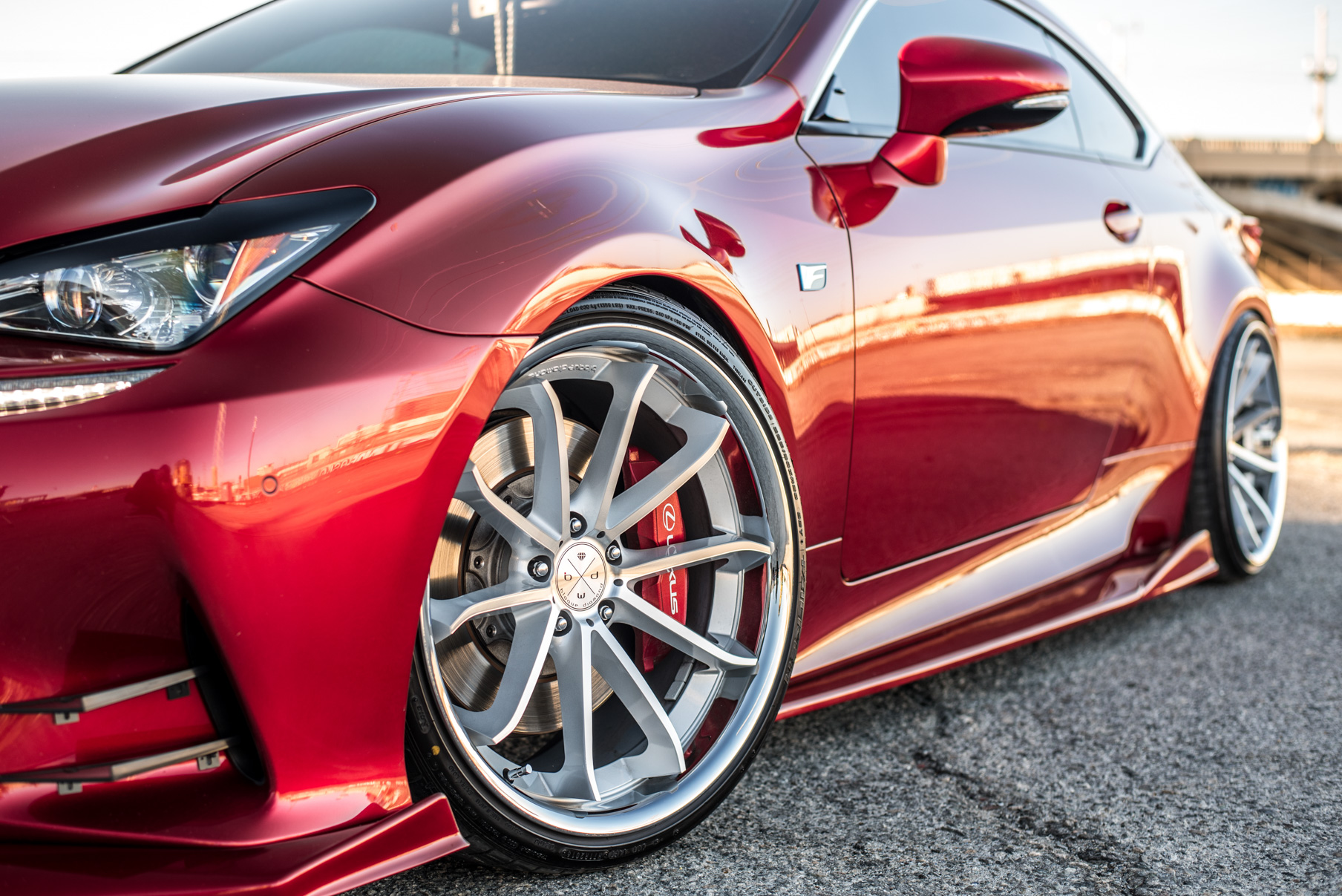 A Lexus RC350 on Blaque Diamond Machined Silver Wheels