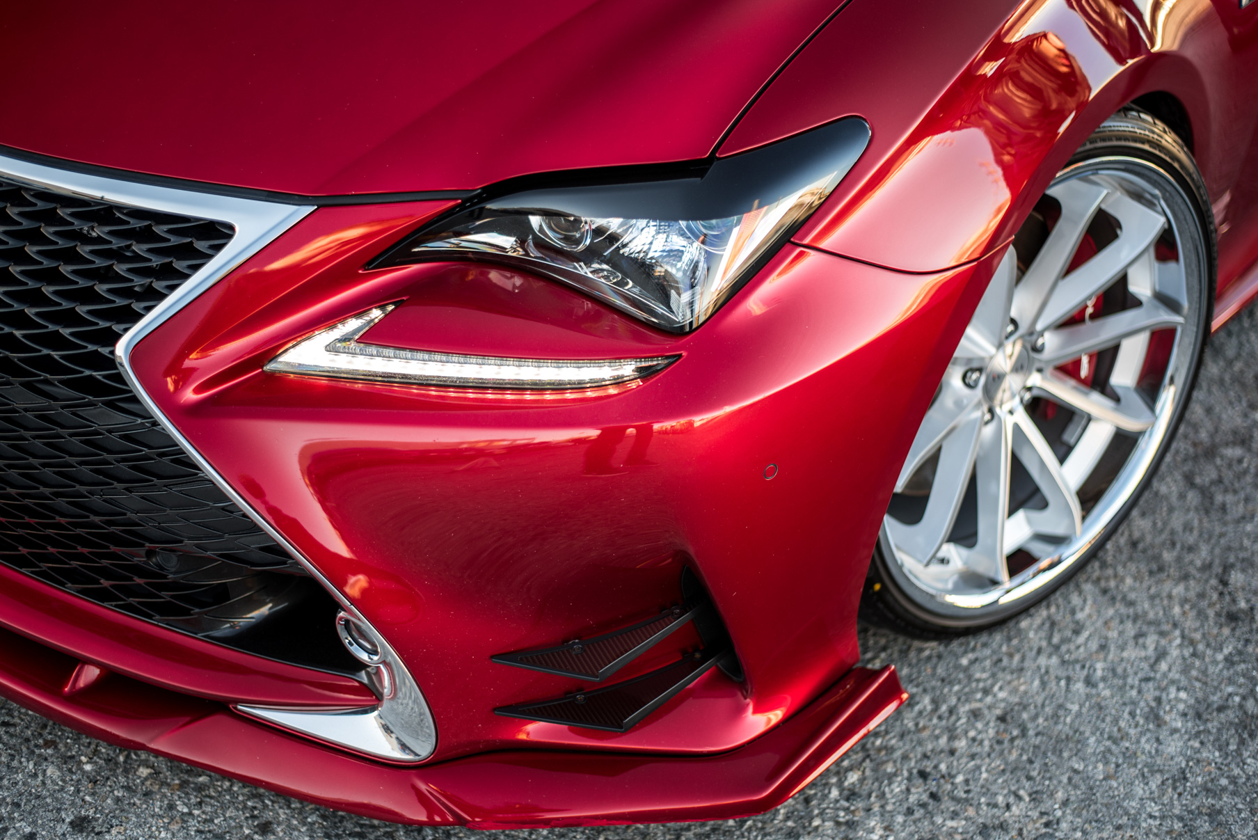 A Lexus RC350 on Blaque Diamond Machined Silver Wheels