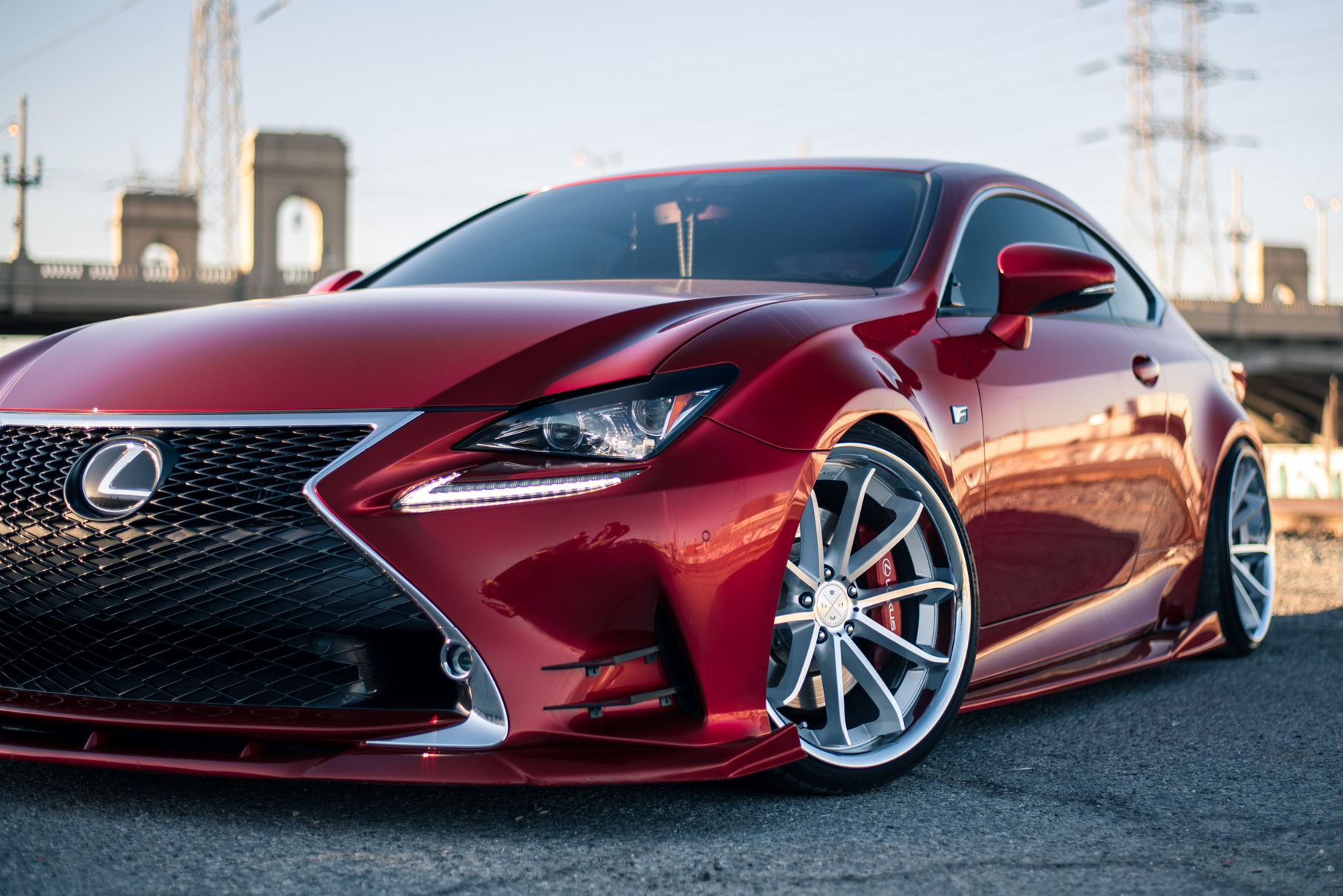 A Lexus RC350 on Blaque Diamond Machined Silver Wheels