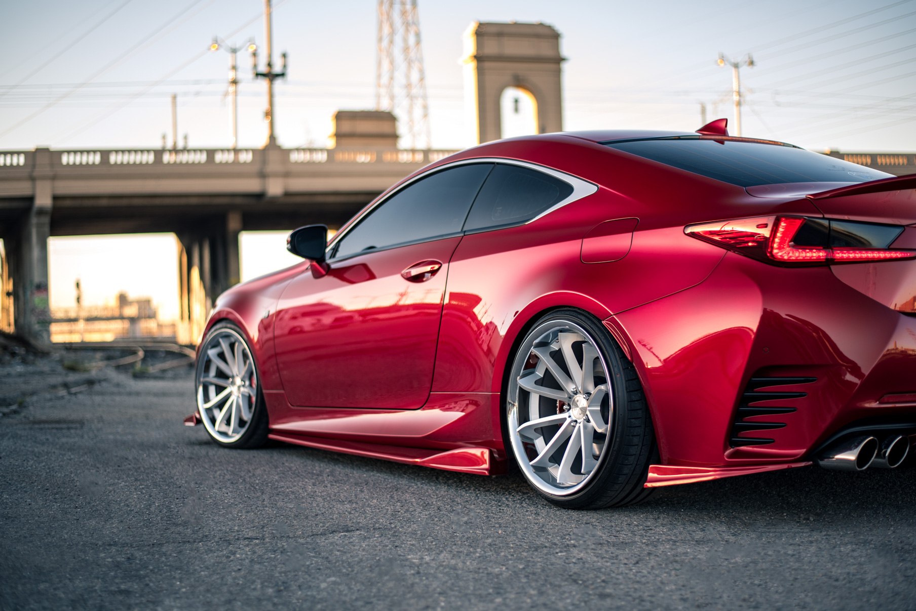 A Lexus RC350 on Blaque Diamond Machined Silver Wheels
