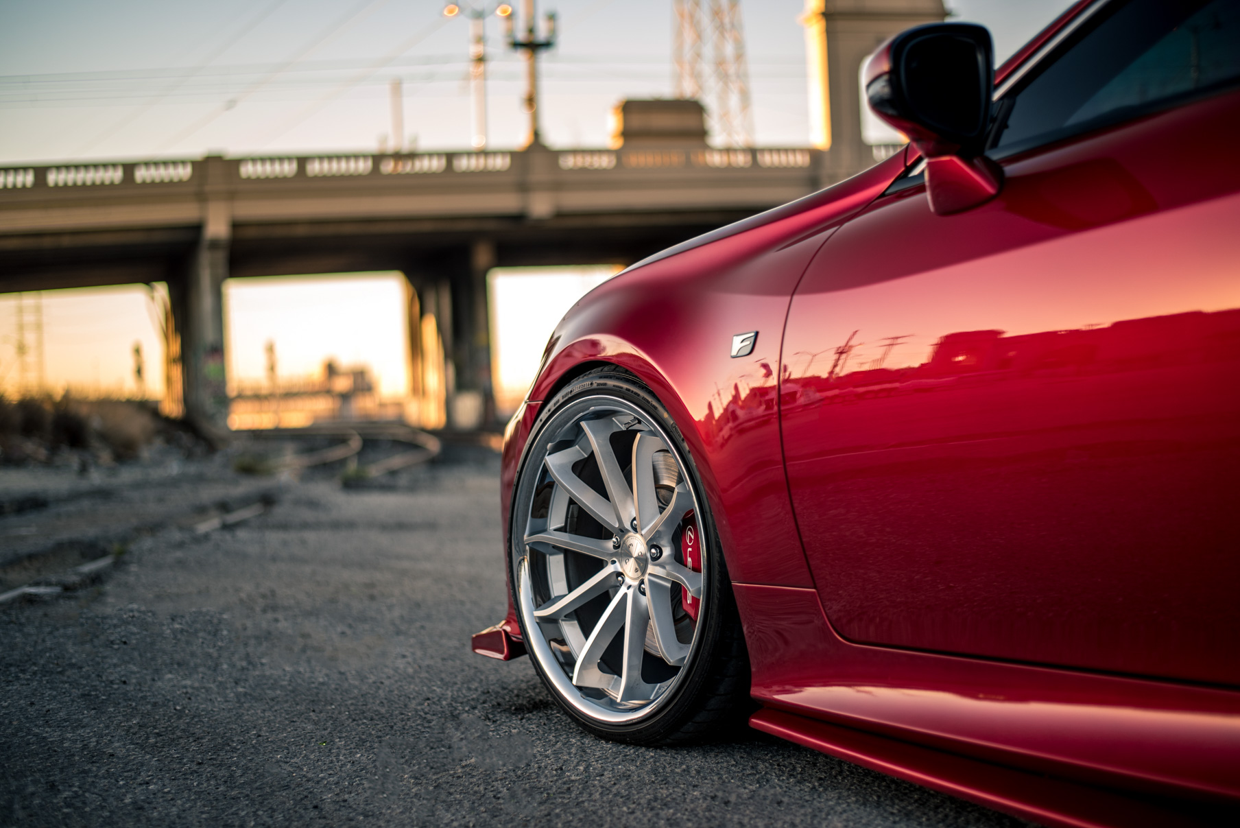 A Lexus RC350 on Blaque Diamond Machined Silver Wheels