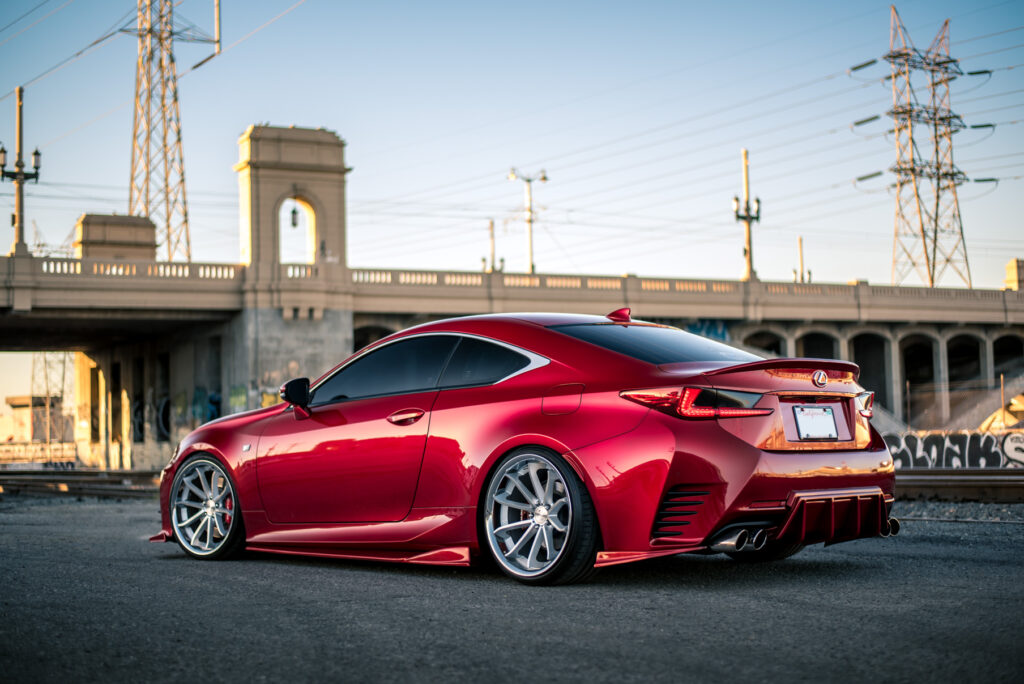 A Lexus RC350 on Blaque Diamond Machined Silver Wheels