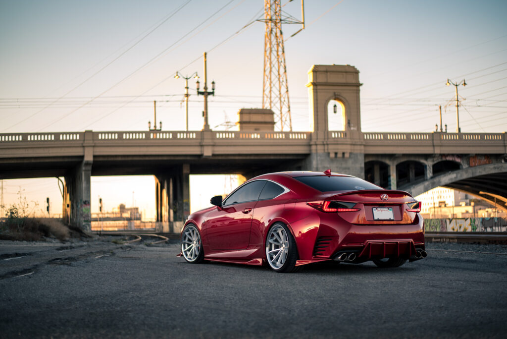 A Lexus RC350 on Blaque Diamond Machined Silver Wheels