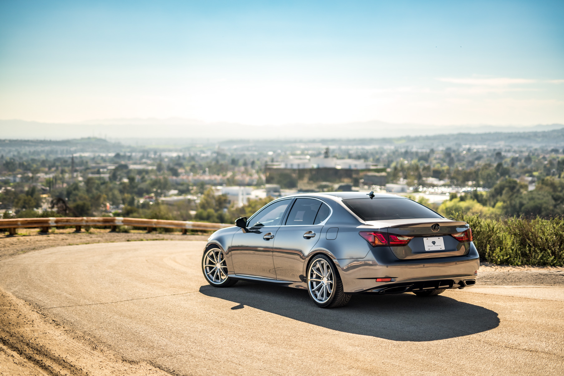 A 2013 GS350 on Blaque Diamond BD-23 Silver with Chrome Lip Staggered Wheels