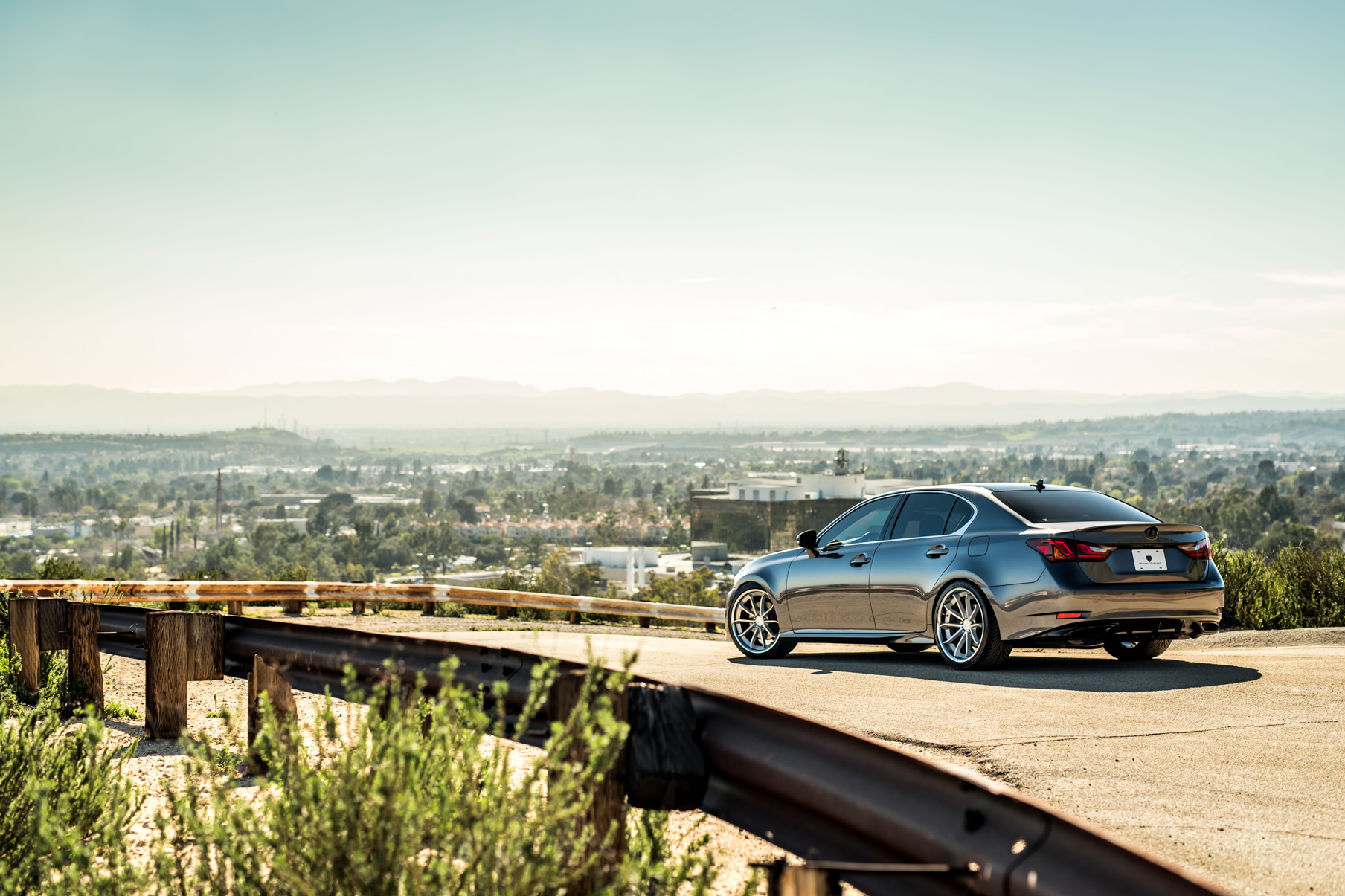 A 2013 GS350 on Blaque Diamond BD-23 Silver with Chrome Lip Staggered Wheels