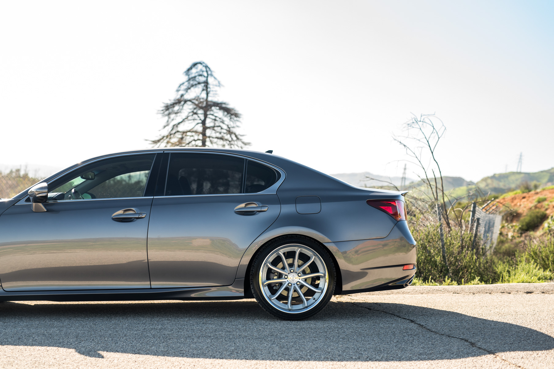 A 2013 GS350 on Blaque Diamond BD-23 Silver with Chrome Lip Staggered Wheels