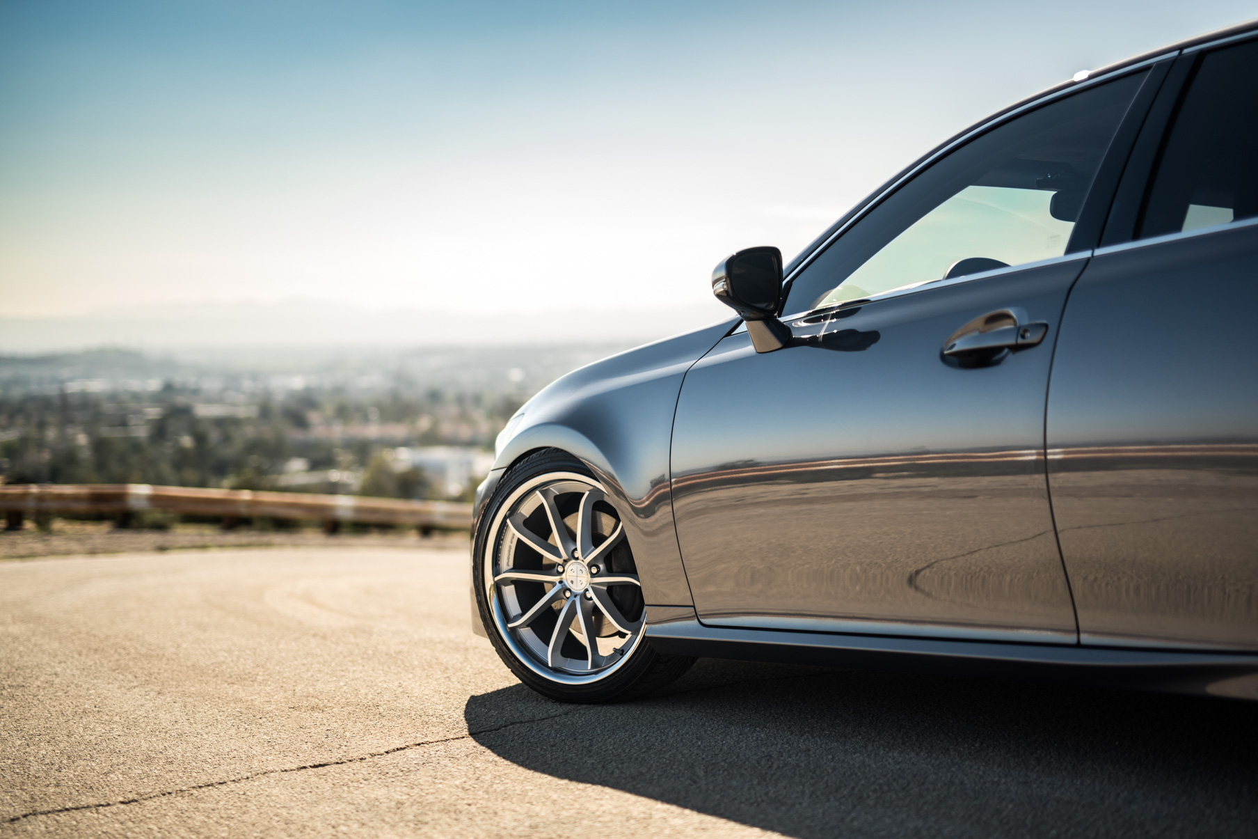 A 2013 GS350 on Blaque Diamond BD-23 Silver with Chrome Lip Staggered Wheels