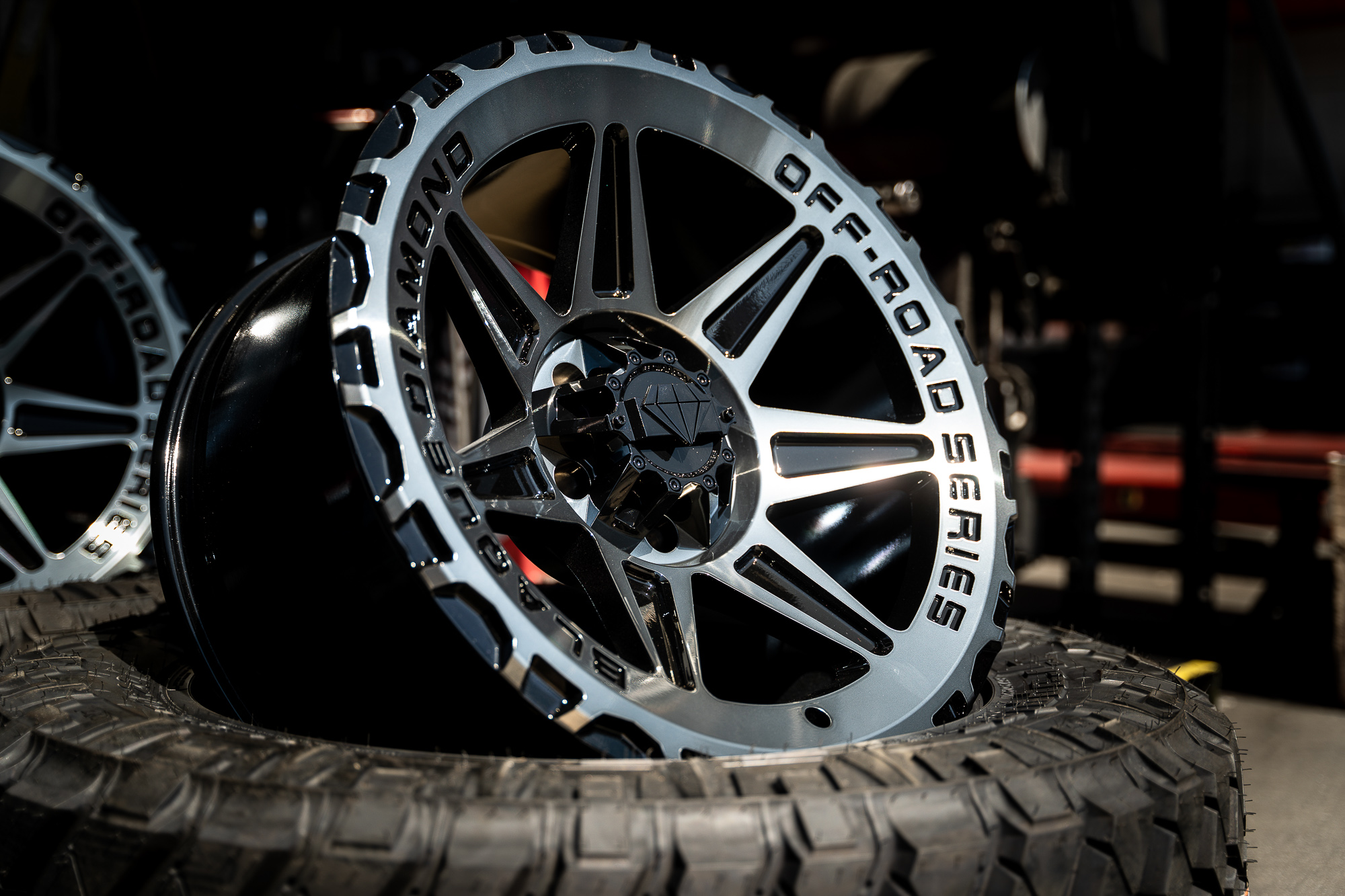 A 2020 Jeep Gladiator on Blaque Diamond BD-O102 Tinted Machined Black Wheels