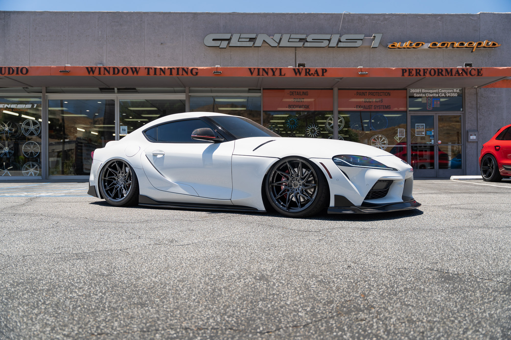 A 2020 Toyota Supra on Blaque Diamond BD-F20 Gloss Black Wheels
