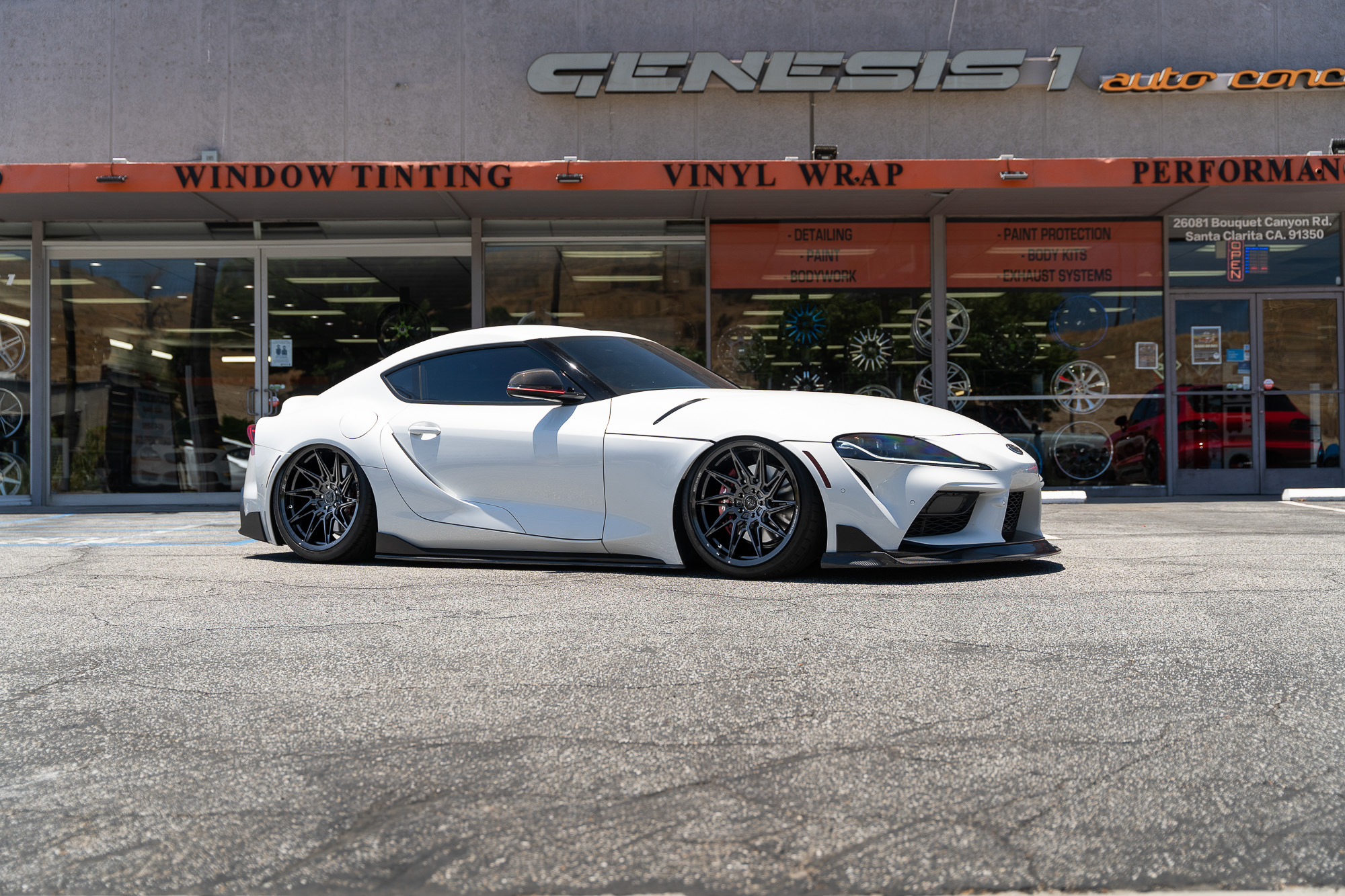 A 2020 Toyota Supra on Blaque Diamond BD-F20 Gloss Black Wheels