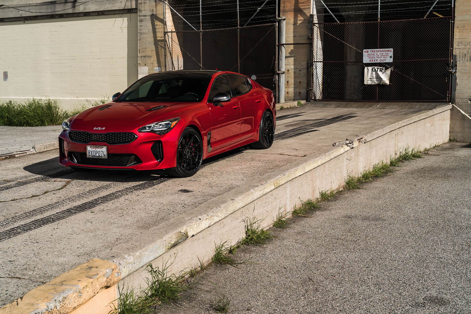 A 2022 Kia Stinger GT on Blaque Diamond BD-F20 Gloss Black Wheels