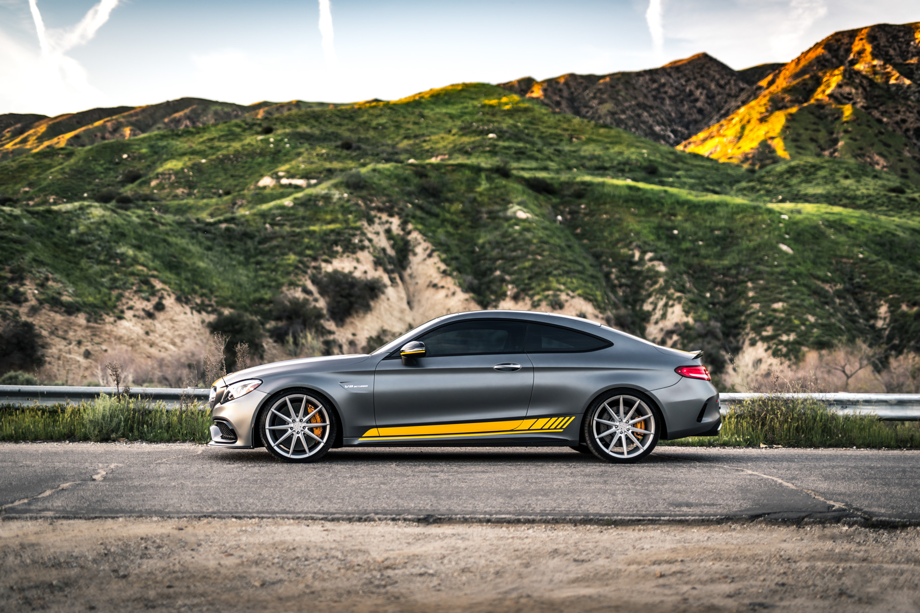 A 2017 Mercedes-Benz C63 S Edition on Blaque Diamond BD11 20 inch Frozen Silver Wheels