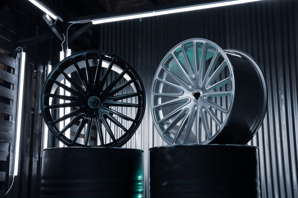Blaque Diamond BD-715 Brushed Silver and Gloss Black Wheels