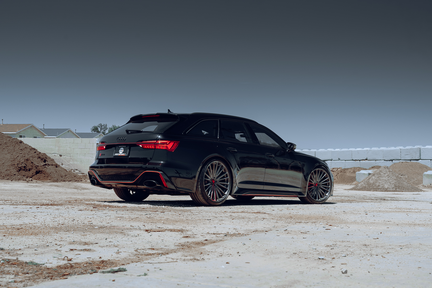 A Black 2022 Audi RS6 on Blaque Diamond BD-715 Custom Brushed Graphite Wheels