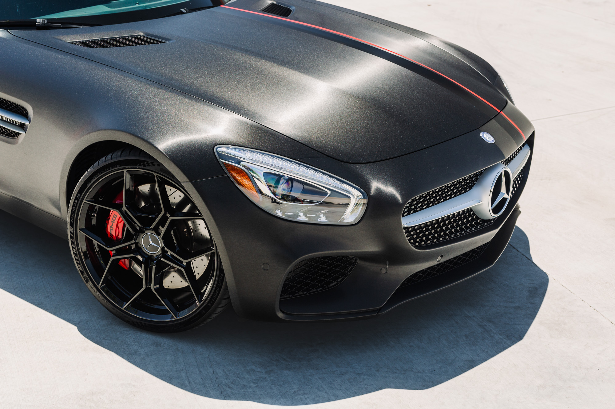 2016 Mercedes-Benz AMG GT S in Brushed Black on Blaque Diamond BD-F25 Wheels in Gloss Black