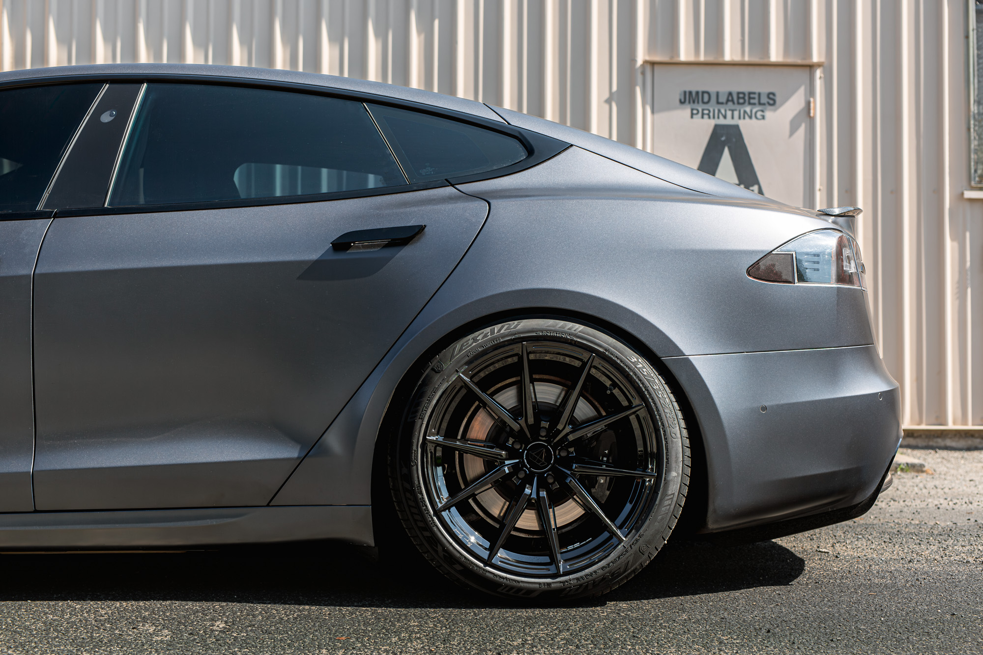 2022 Tesla Model S Plaid with Blaque Diamond BD-F29 Gloss Black Wheels