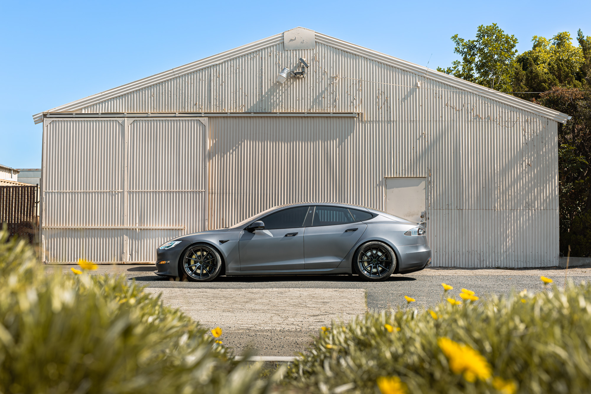 2022 Tesla Model S Plaid with Blaque Diamond BD-F29 Gloss Black Wheels