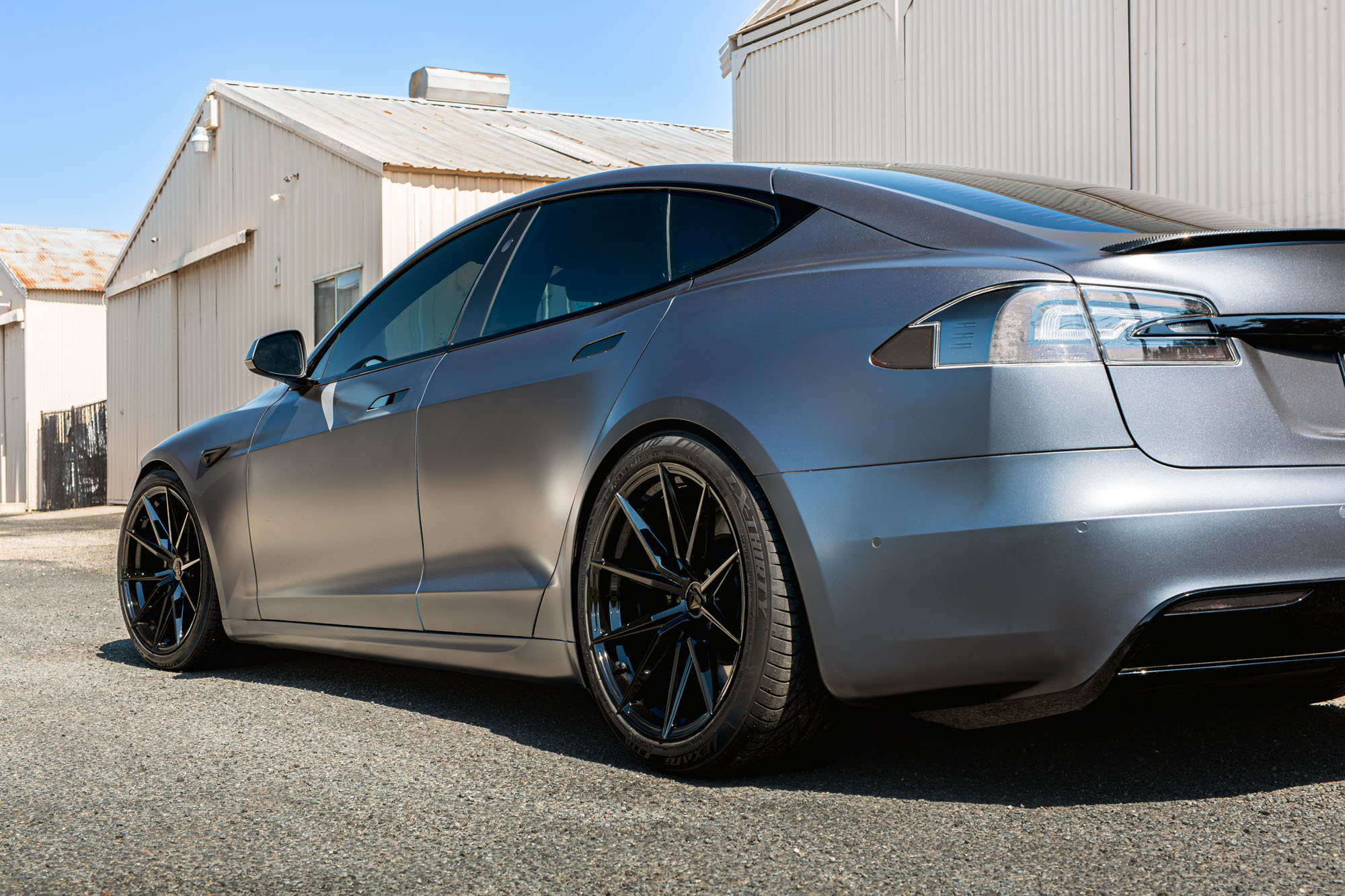 2022 Tesla Model S Plaid with Blaque Diamond BD-F29 Gloss Black Wheels